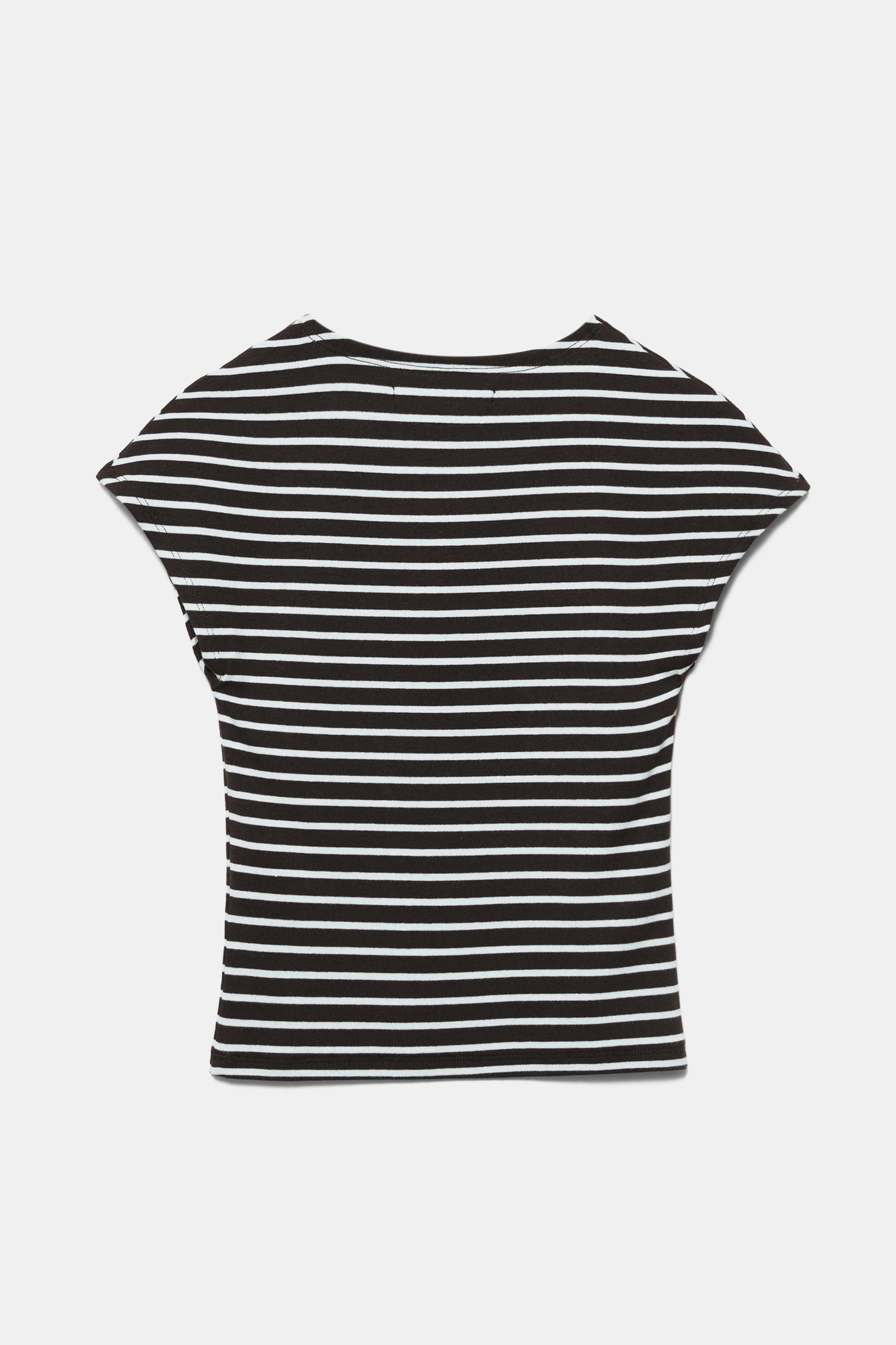 Fitted short sleeve T-shirt — Striped