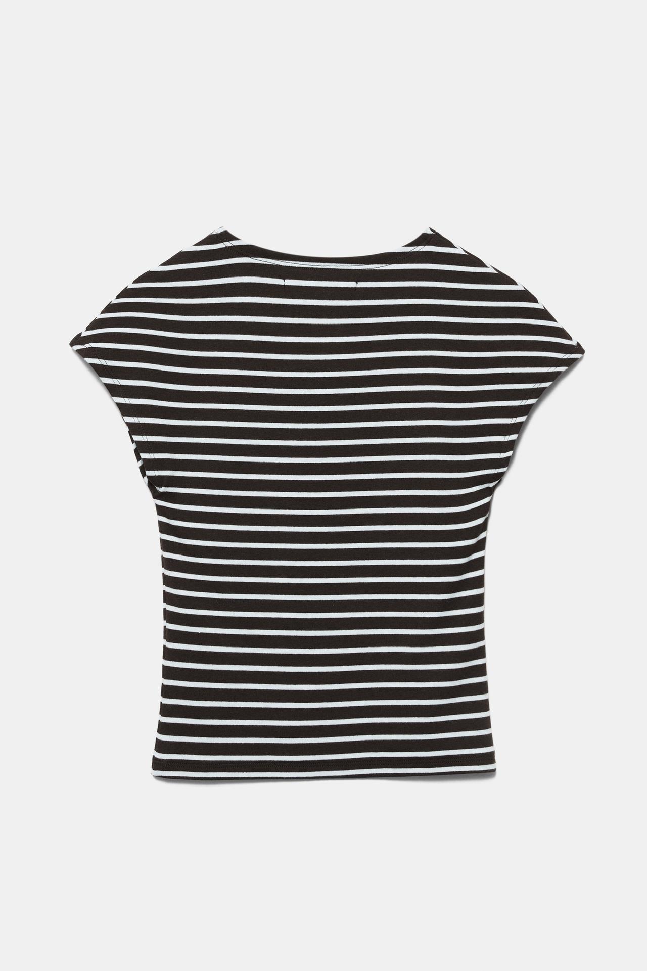 Fitted short sleeve T-shirt — Striped