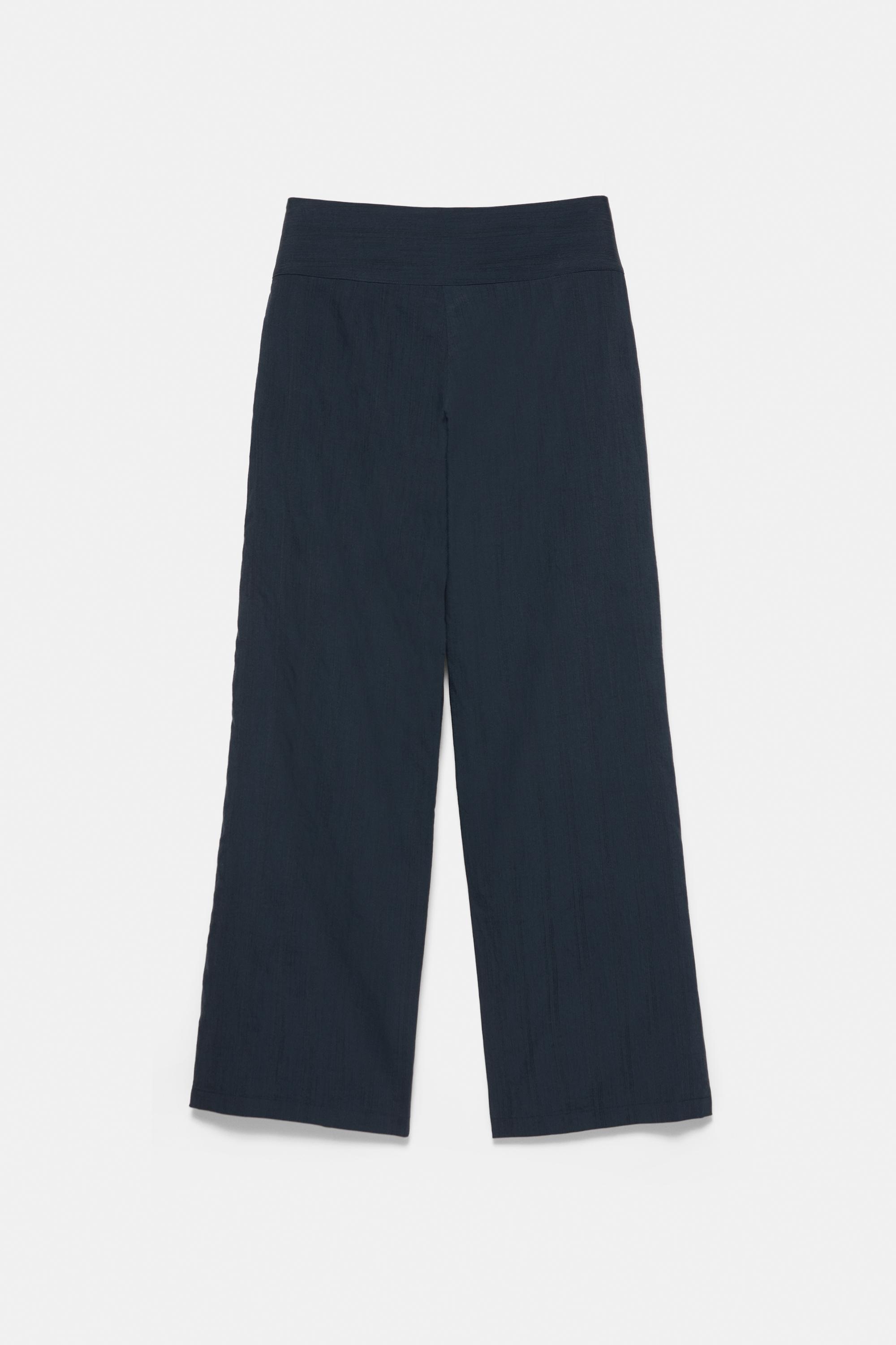 Buckle-detail trousers — Navy