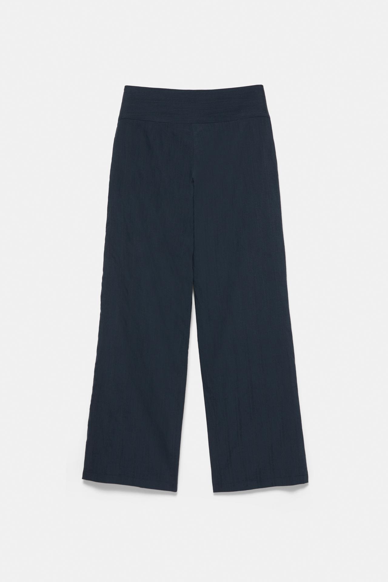 Buckle-detail trousers — Navy