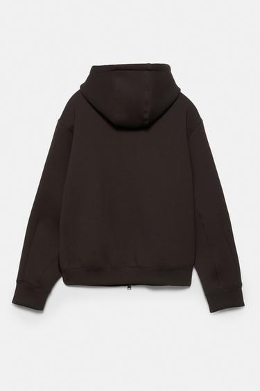 Neoprene-effect hoodie — Chocolate 8