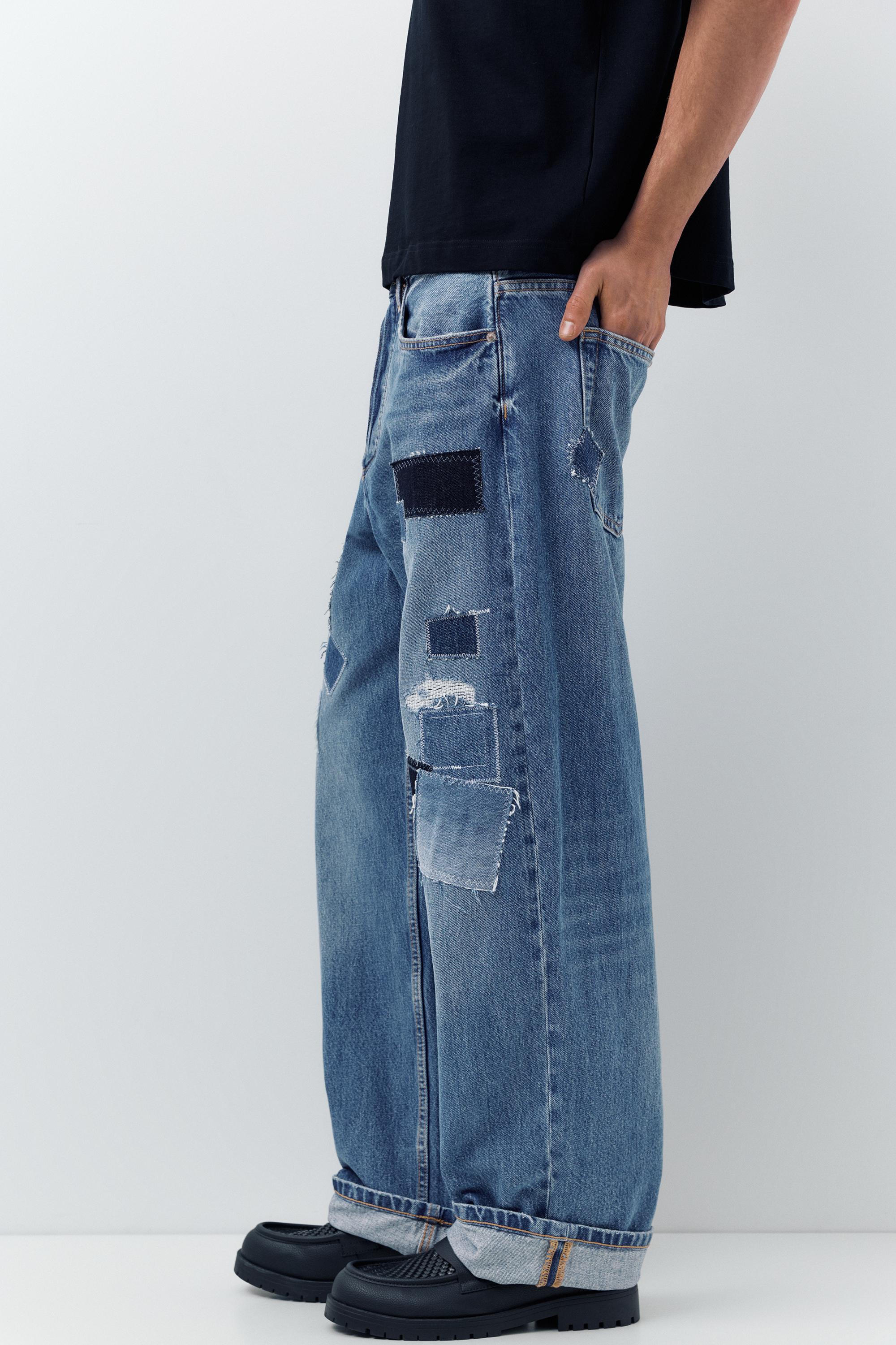 Patchwork baggy jean - Görsel 5