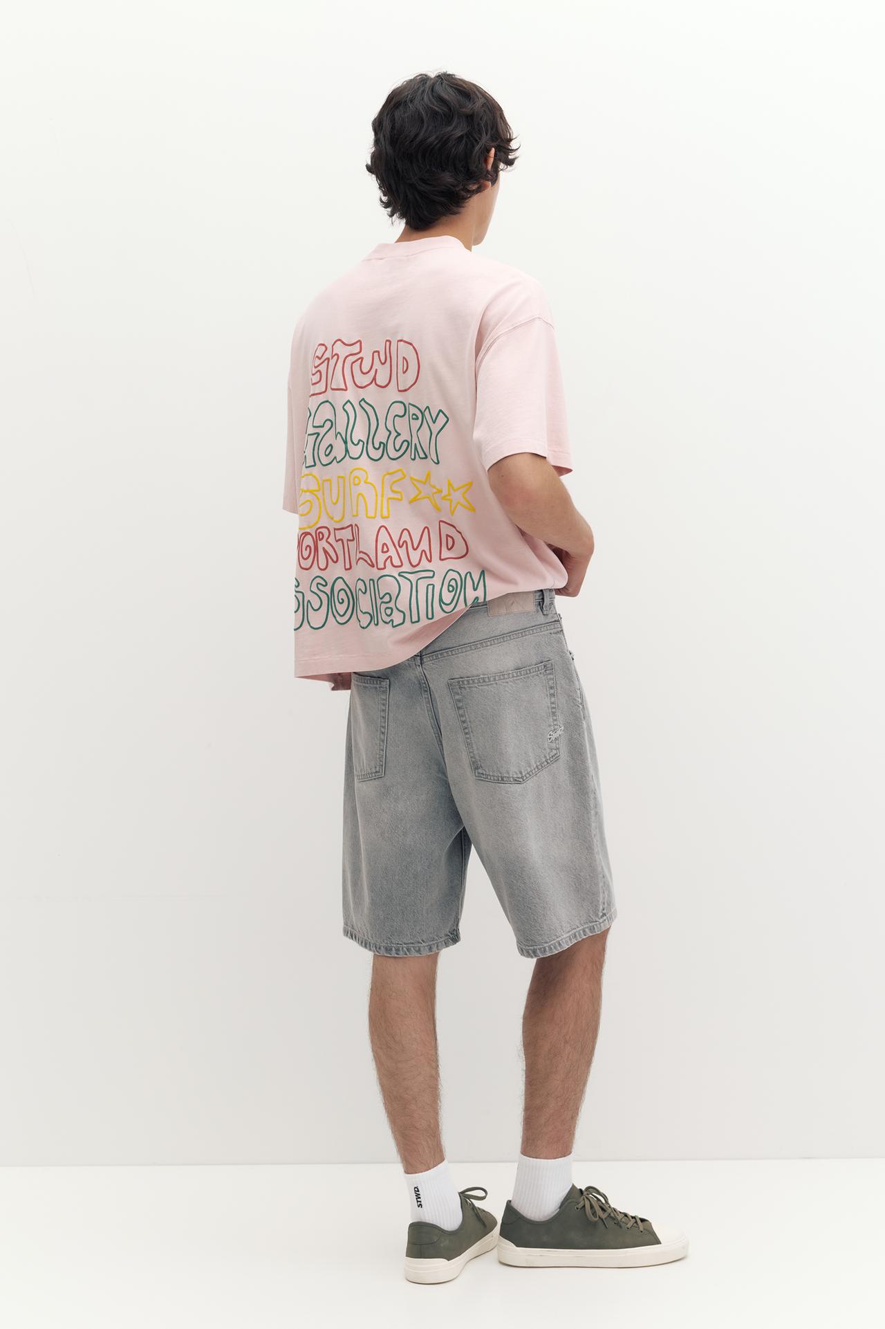 Baggy denim Bermuda shorts — Dark grey