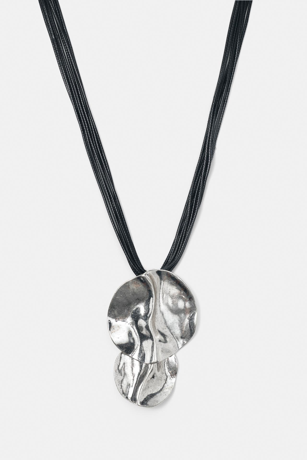 Cascading round piece necklace — Silver