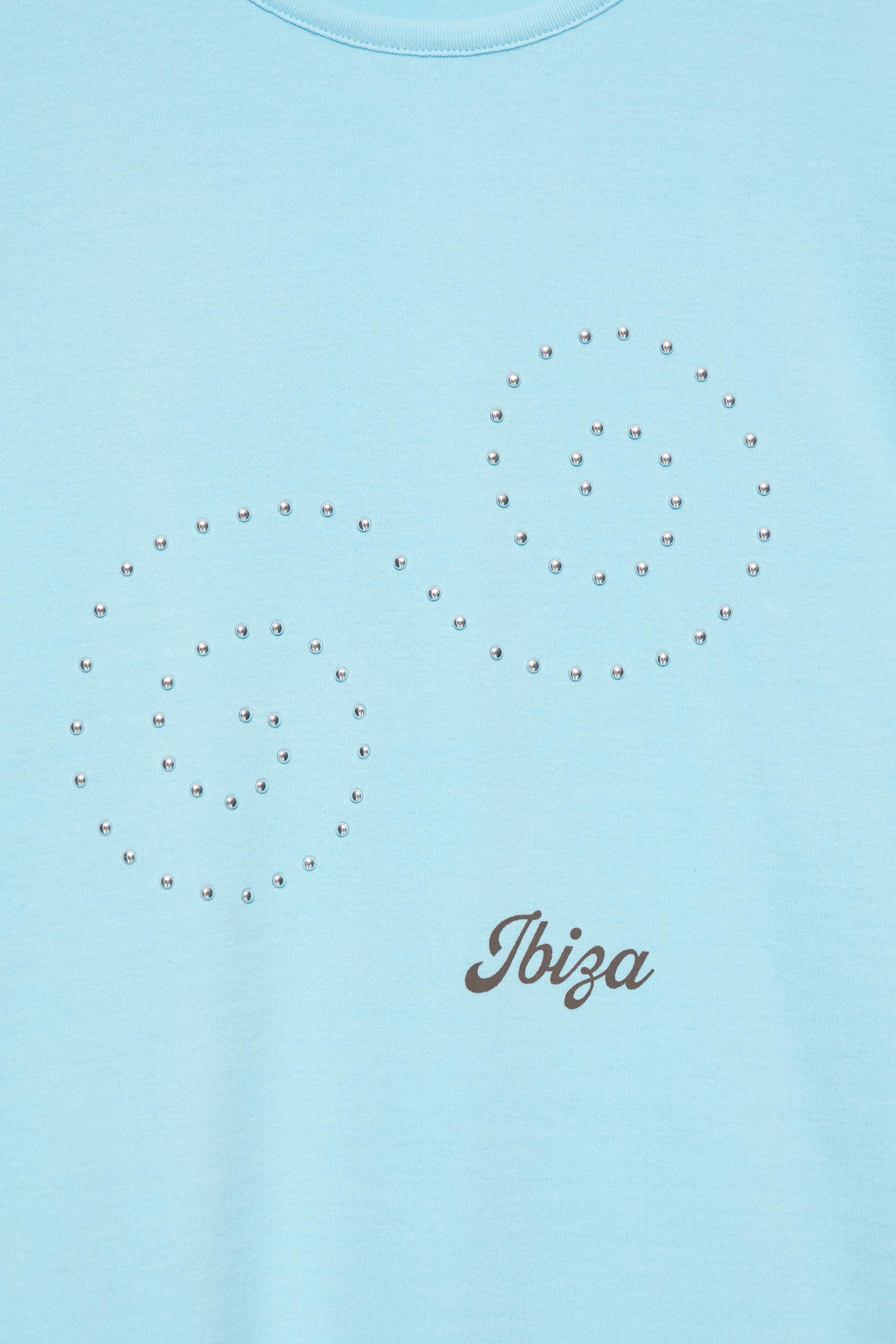 Ibiza stud slim fit T-shirt — Turquoise