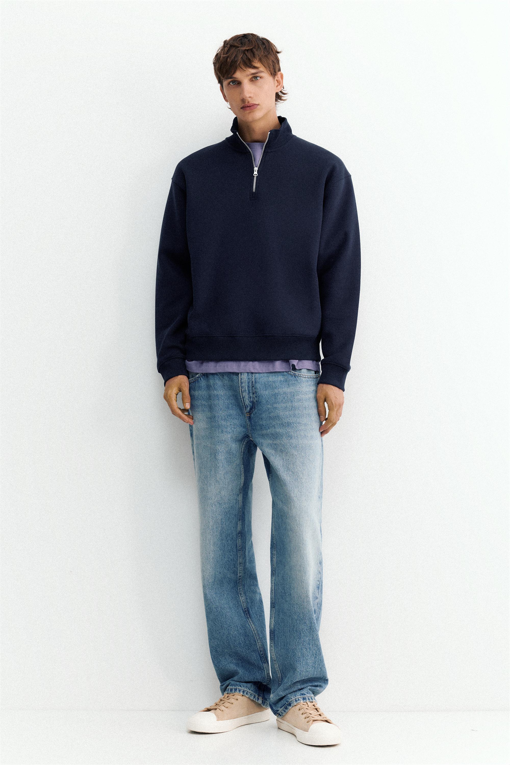 Quarter-zip sweatshirt — Navy