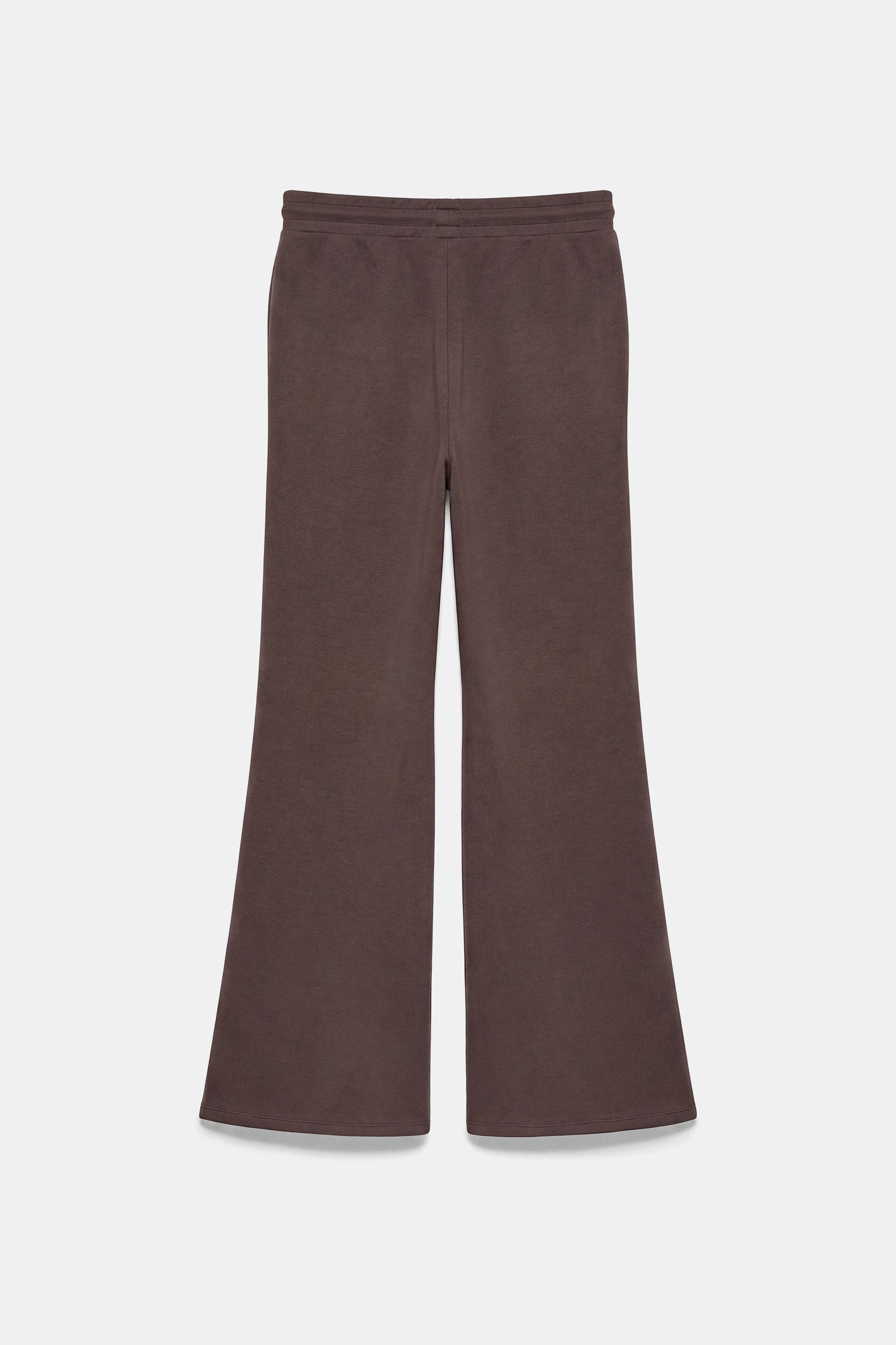 Modal flared trousers — Brown