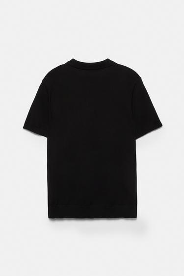 Short sleeve knit polo shirt — Black 6