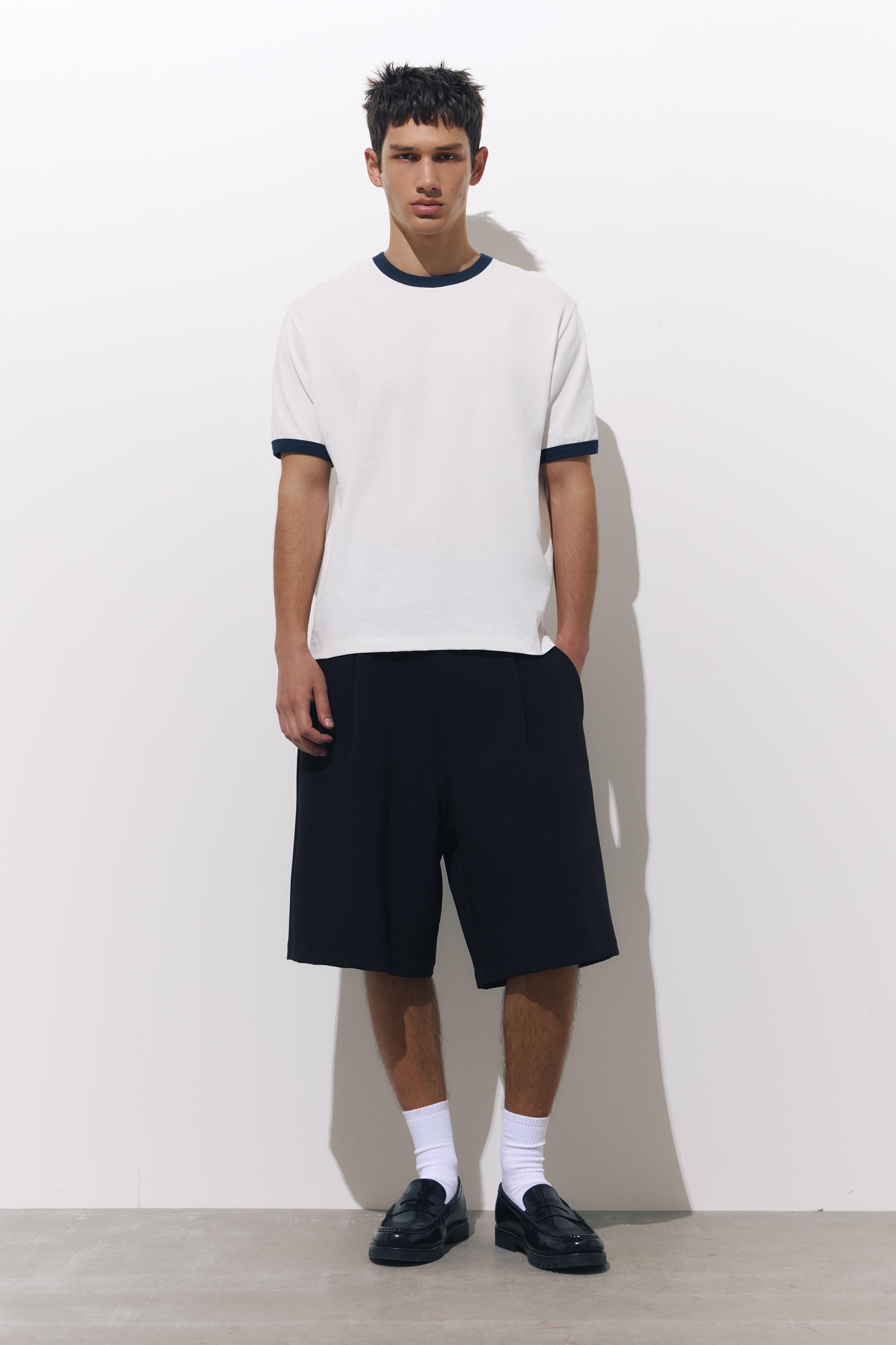 Kontrast ribana tişört - Görsel 27