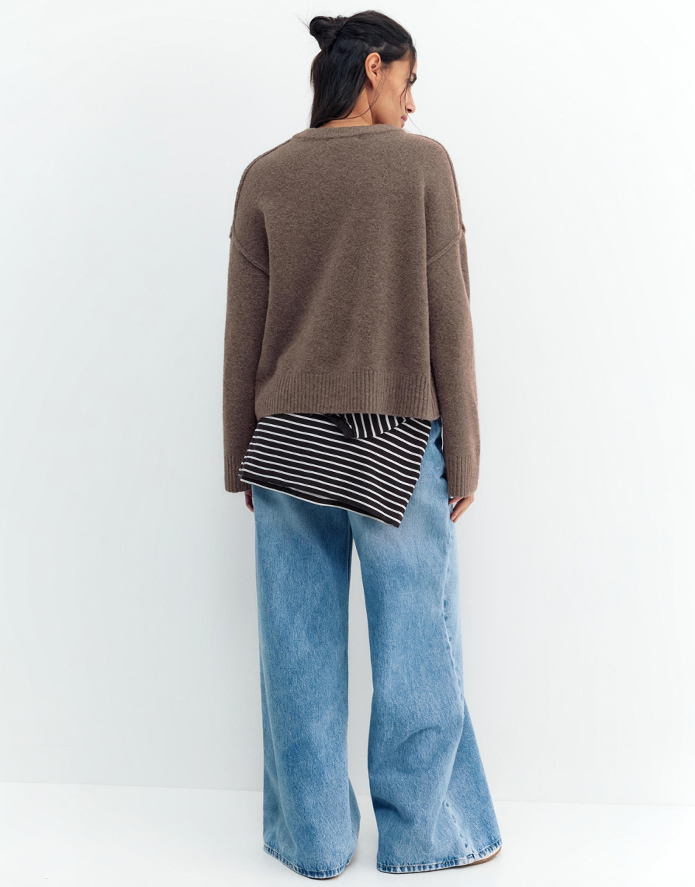 Soft knit cardigan — Brown