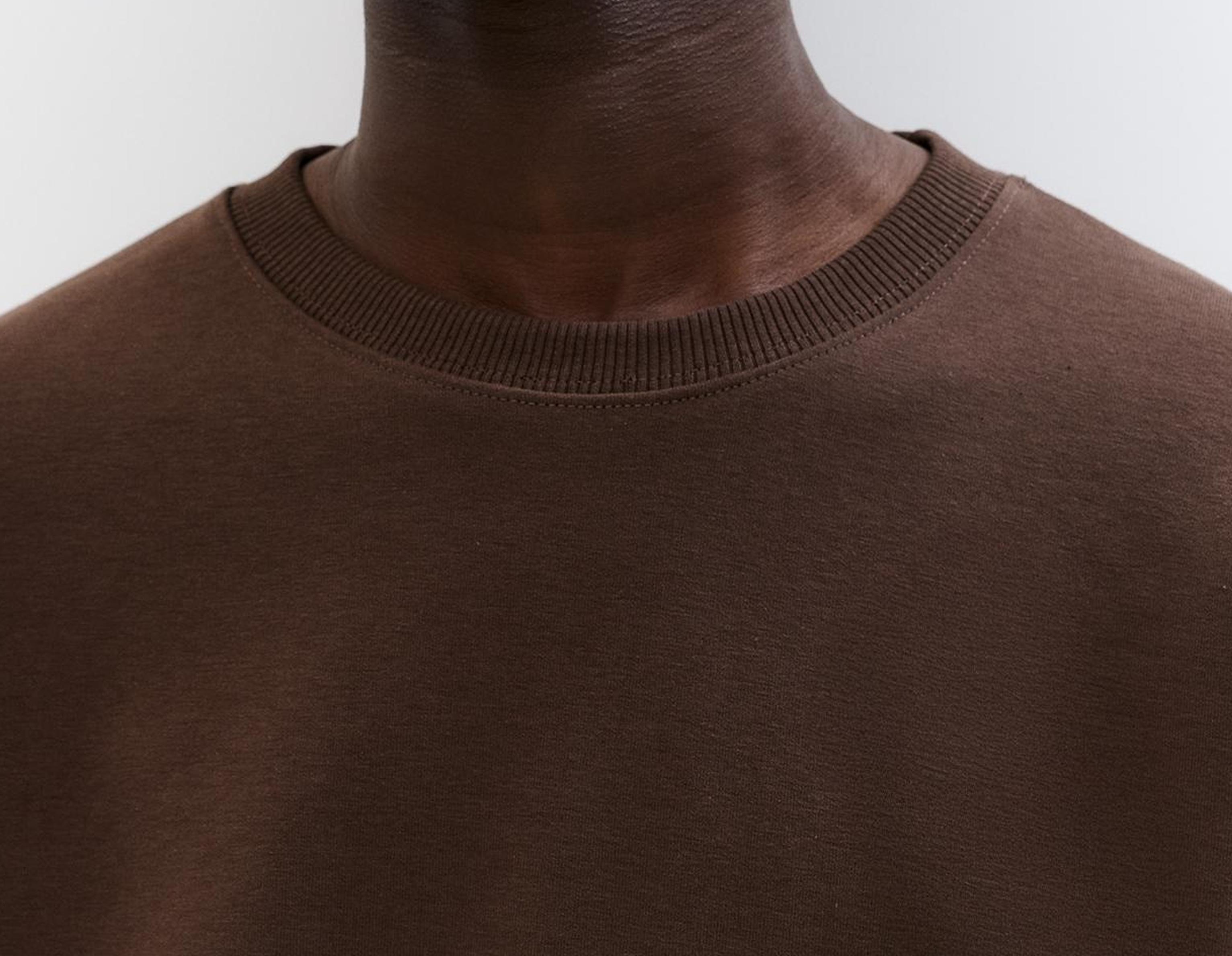Basic short sleeve sweatshirt — Pale brown