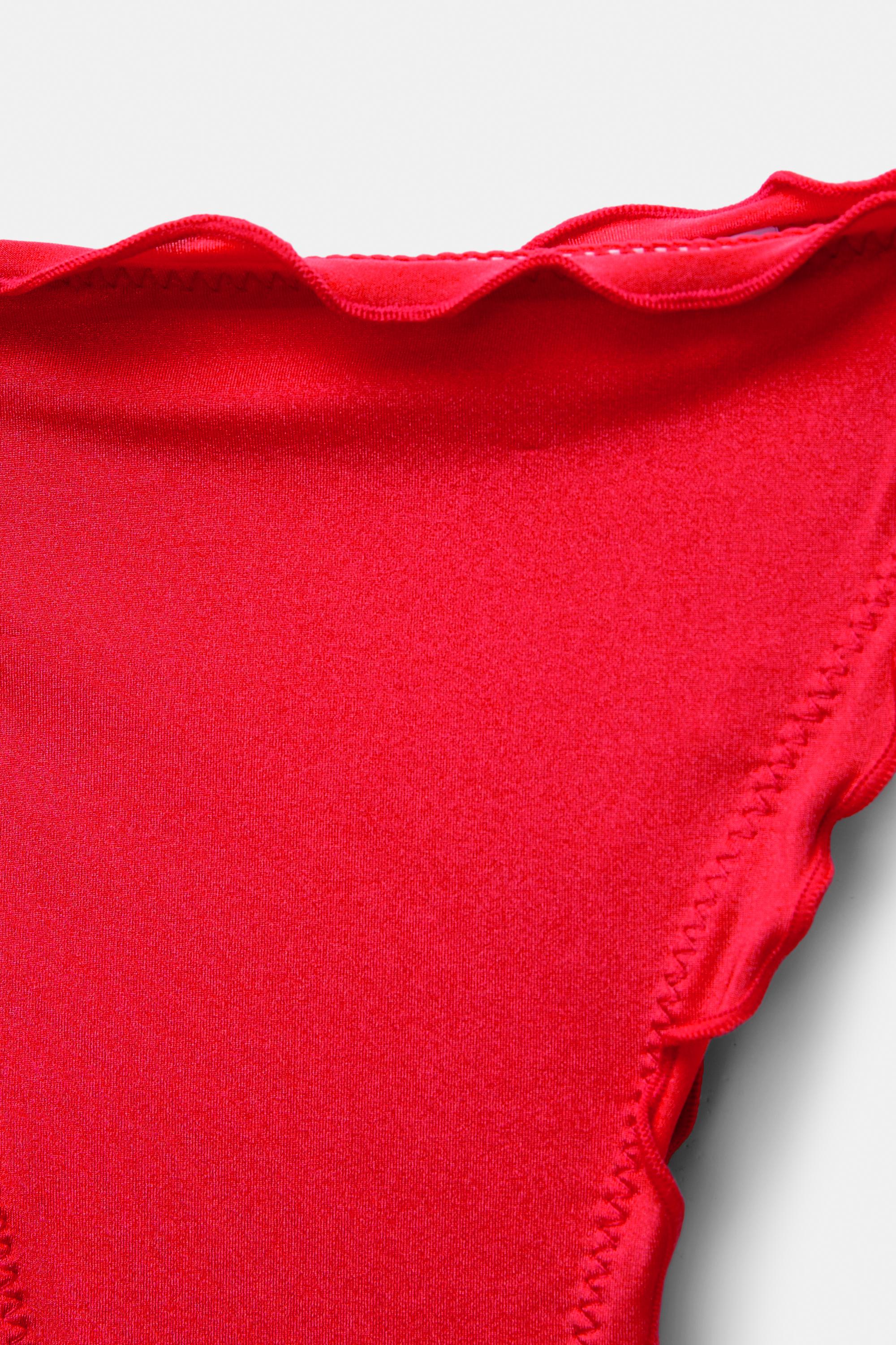Frilled bikini bottoms — Red