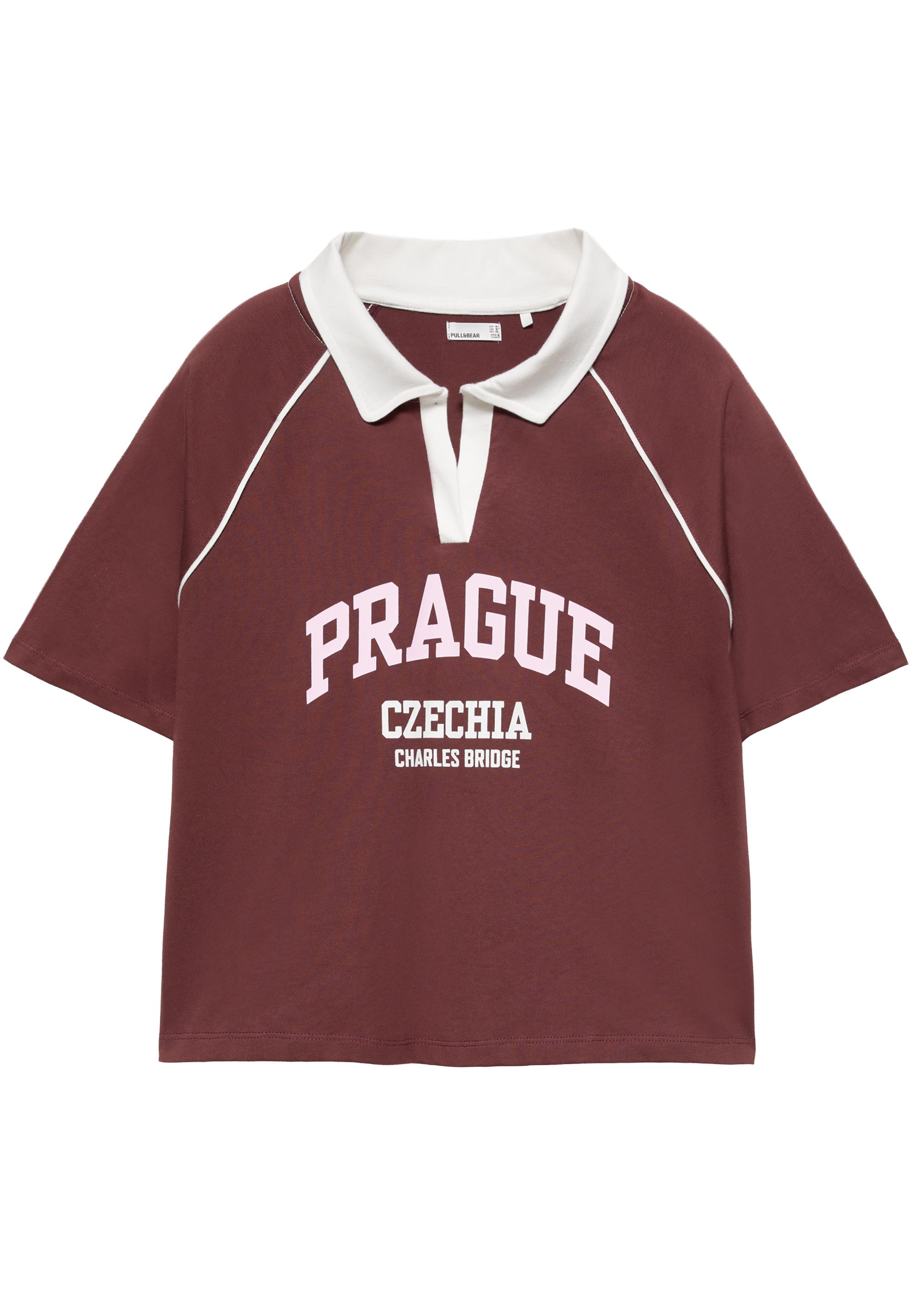City graphic T-shirt — Maroon