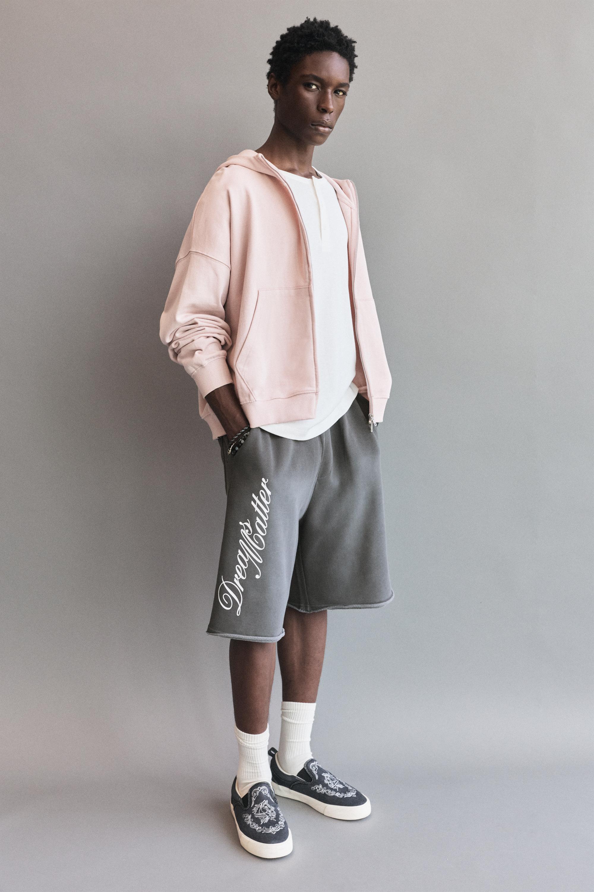 Graphic skater Bermuda sweatshorts — Grey