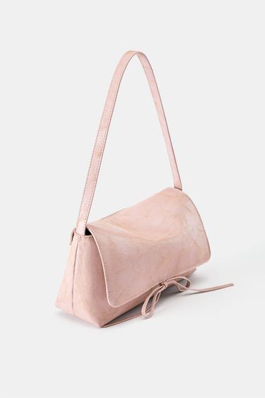 Bow flap shoulder bag — Pink 3