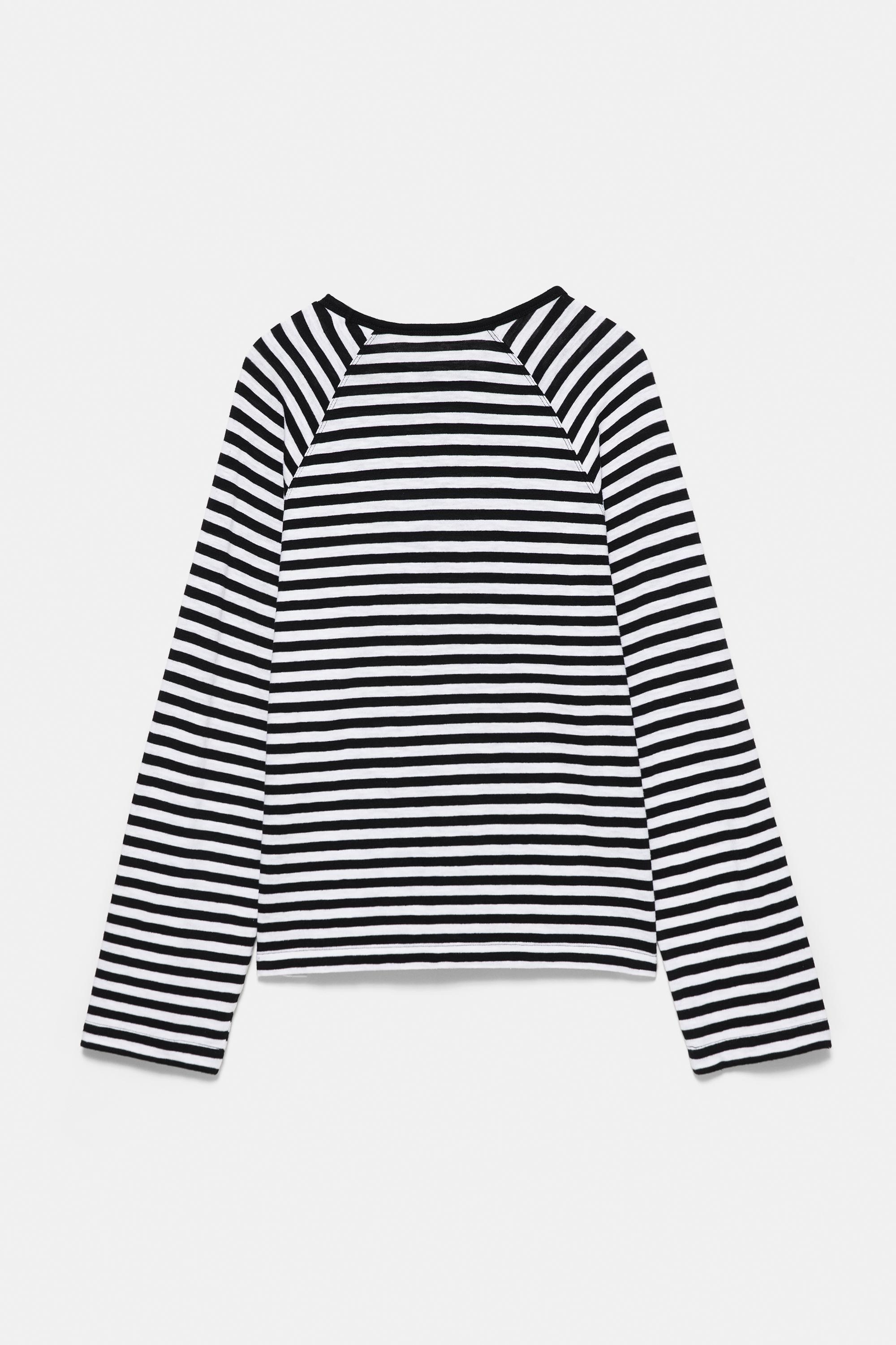 Long sleeve raglan T-shirt — Striped