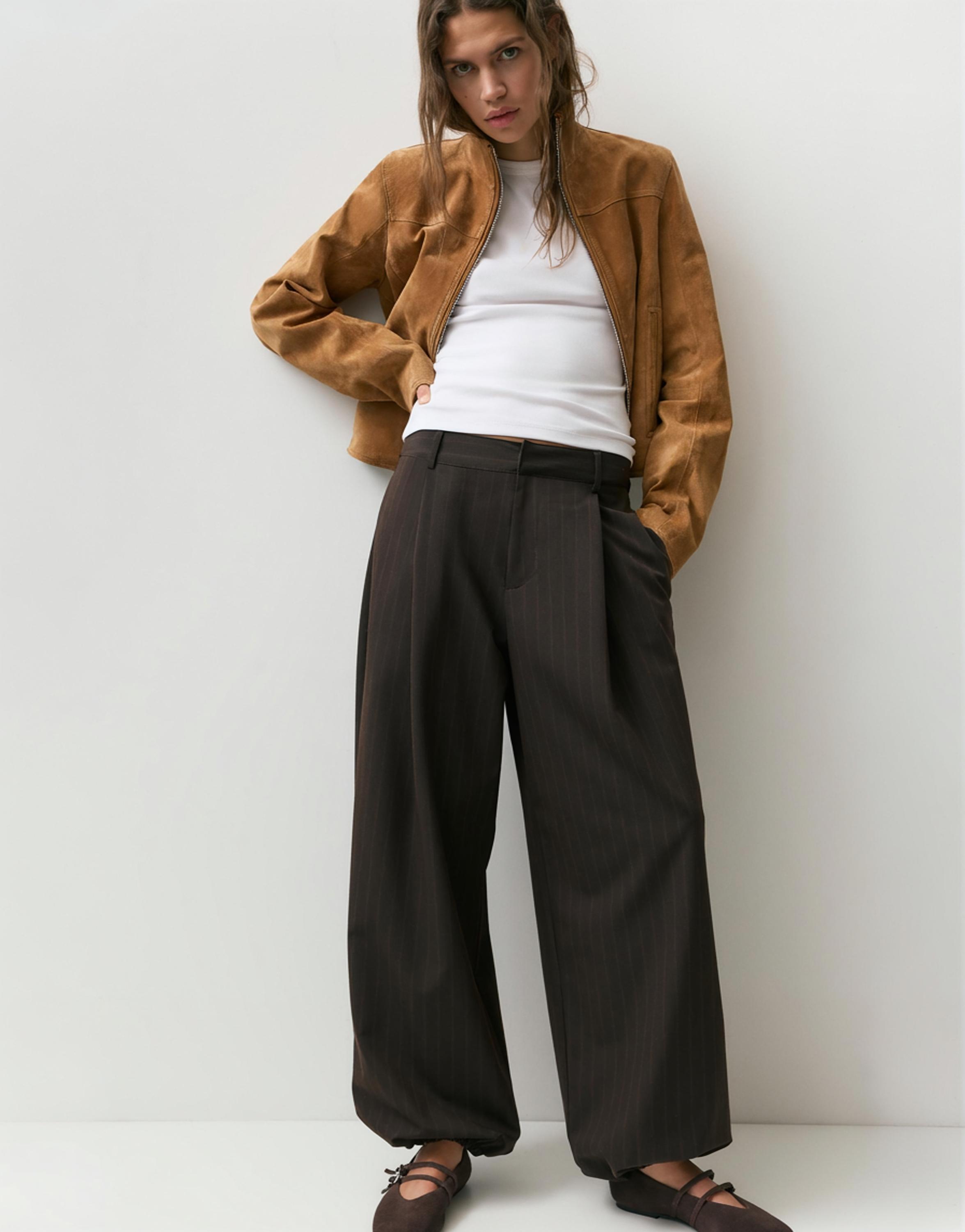 Şalvar pantolon çizgili pileli - Görsel 11