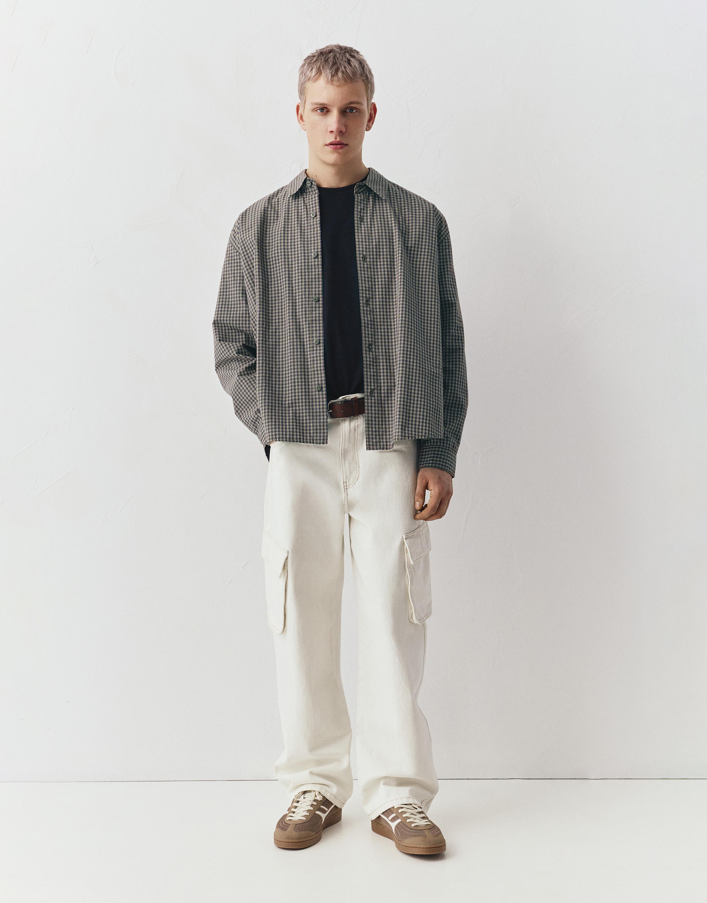 Long sleeve check shirt — Green