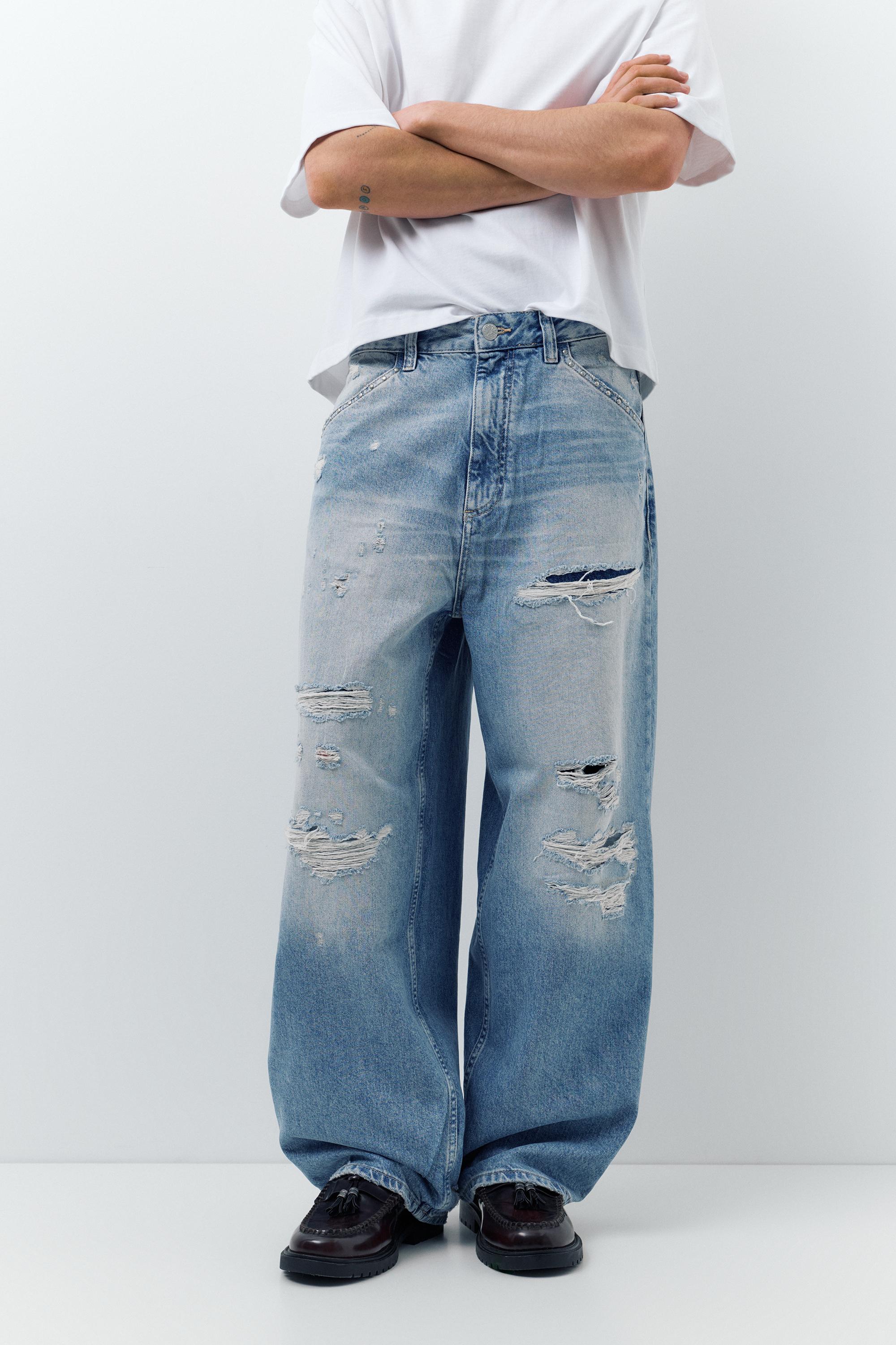 Distressed süper bol paça jean - Görsel 15