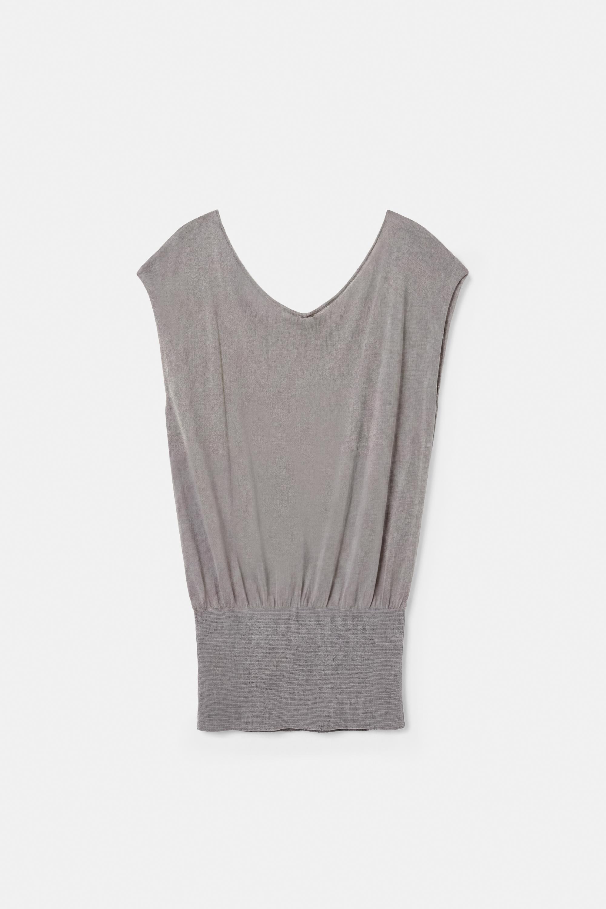 Elastic waist top — Steel