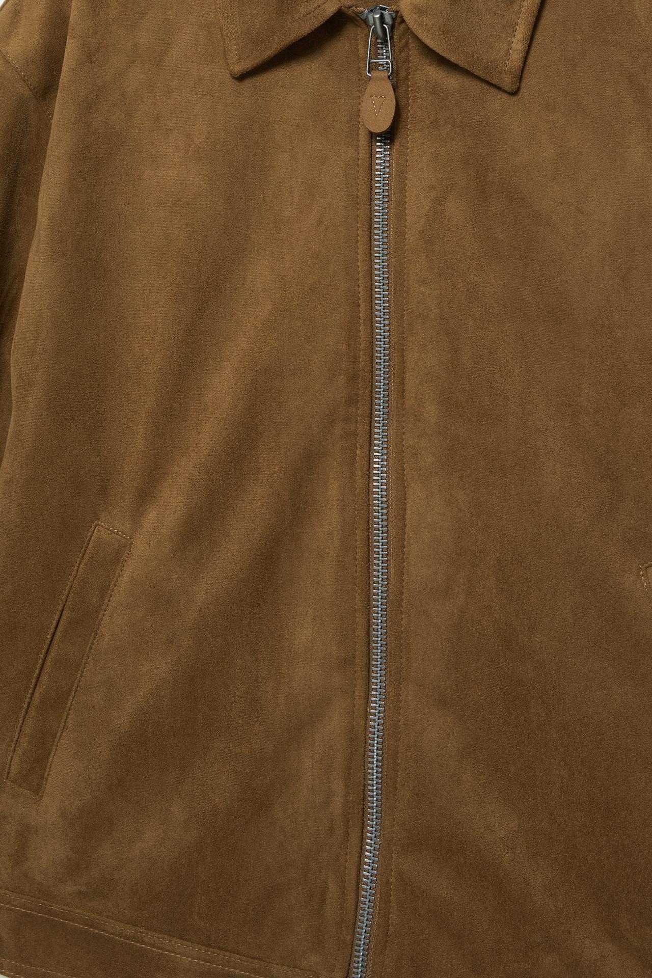 Faux suede jacket — Brown