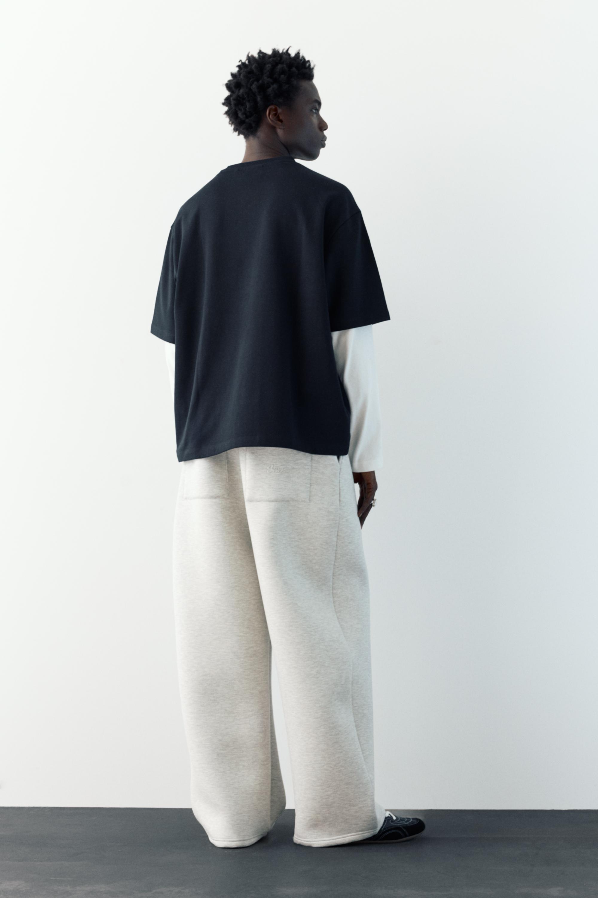 Balloon fit tracksuit bottoms — Grey marl