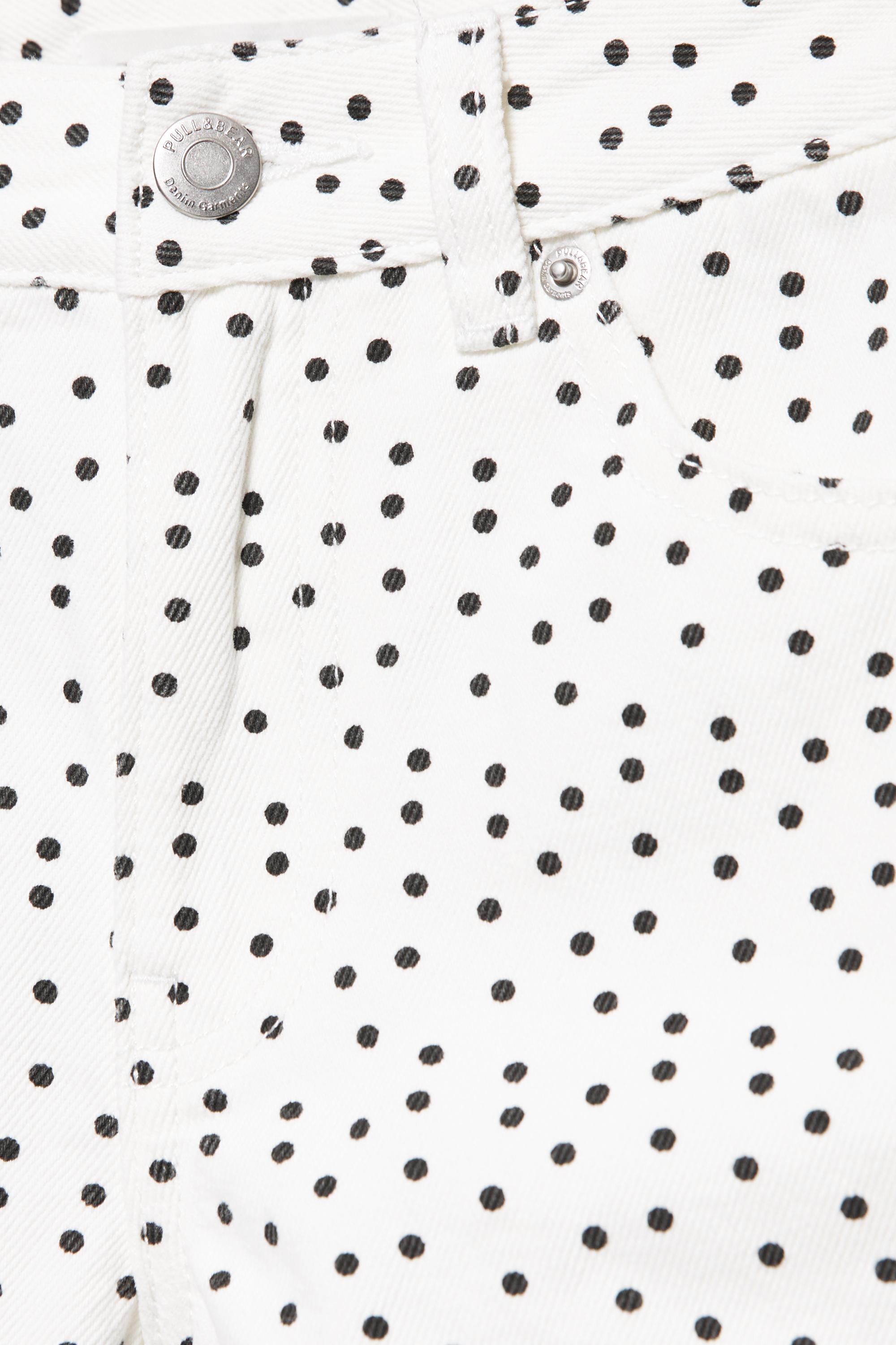 Mini polka dot shorts — White