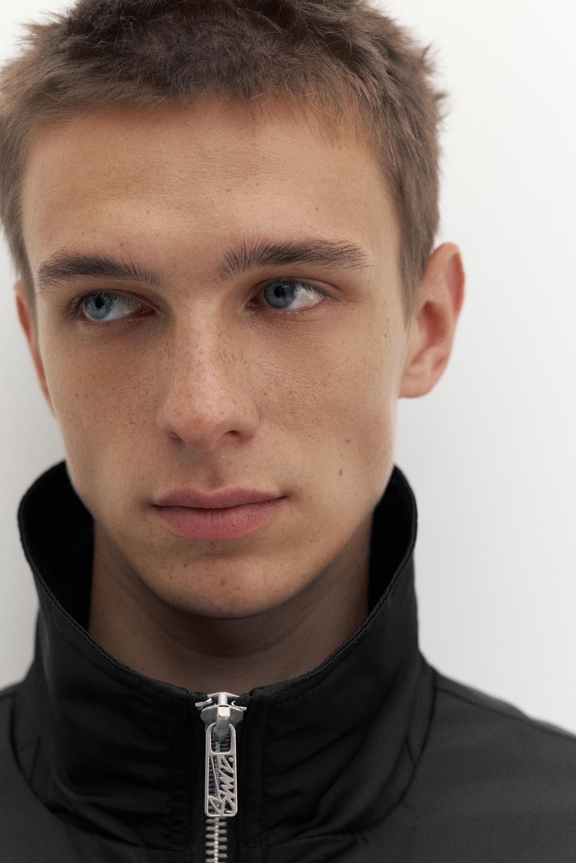 Shirt collar bomber jacket — Black