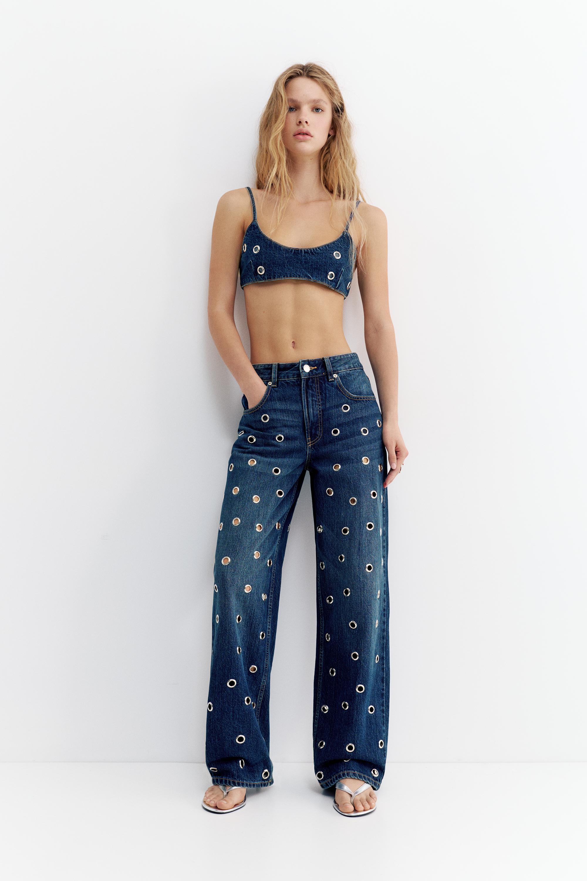 Jeans Baggy Com Ilhoses