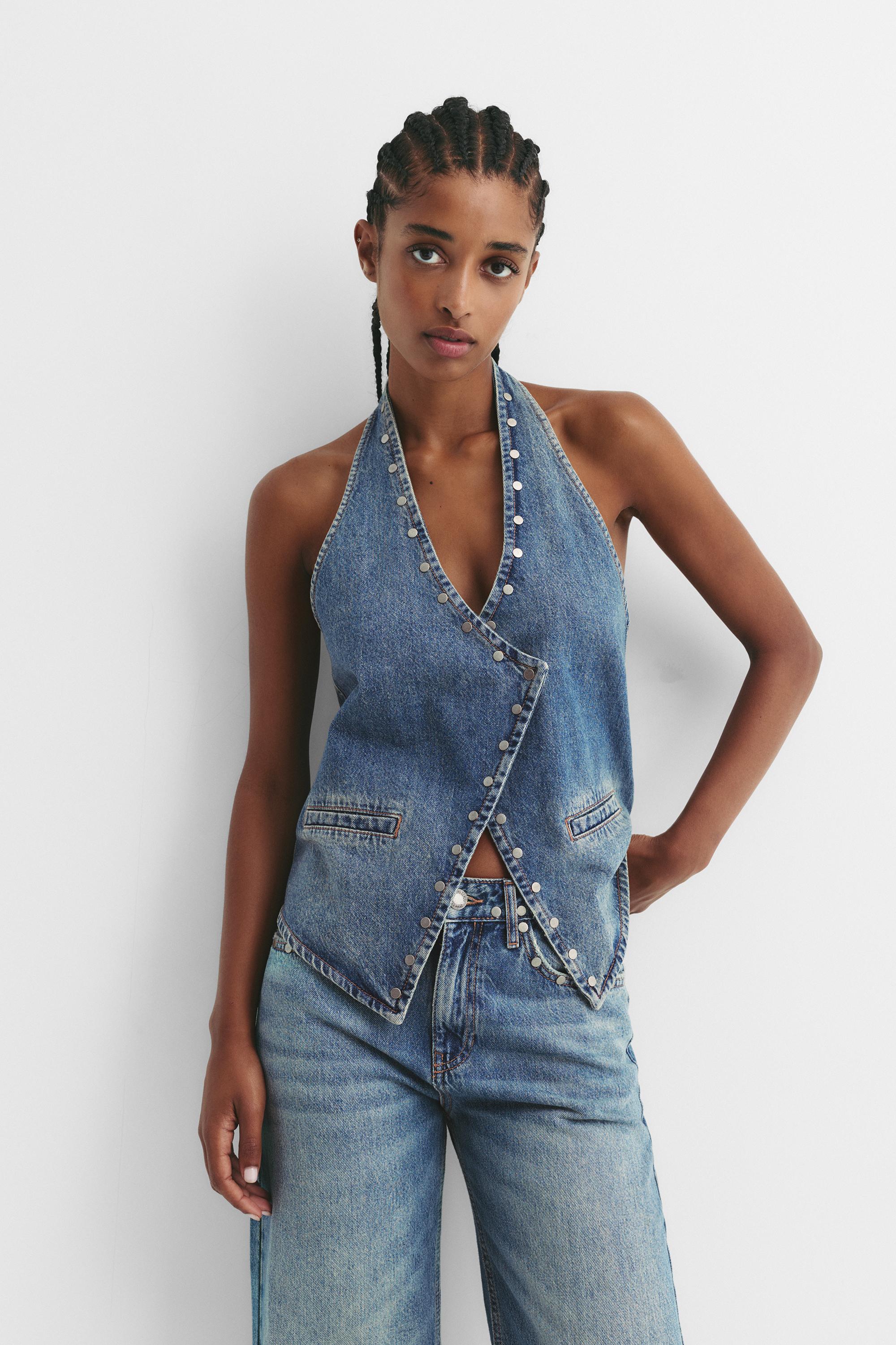 Neckholder-Top Mit Nieten