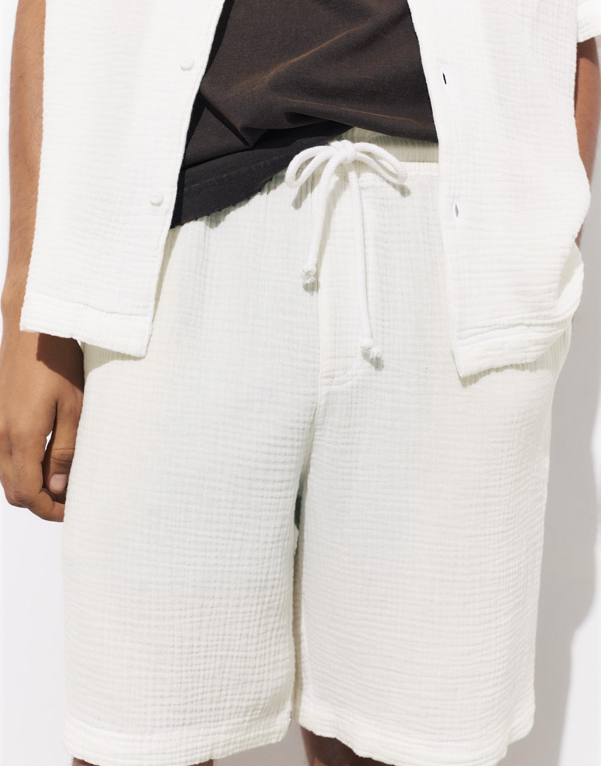 Bermuda sweat shorts — White