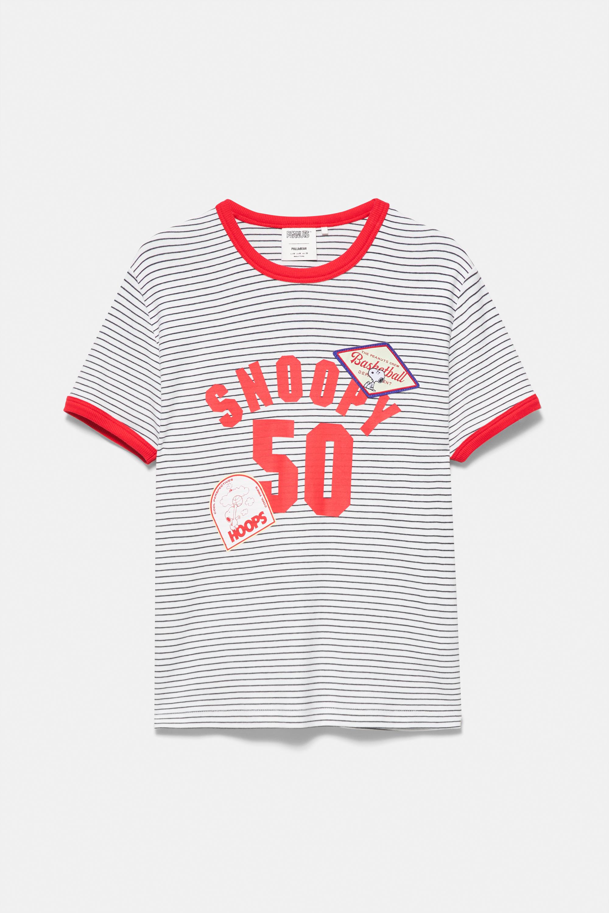 Pull&Bear Snoopy çizgili tişört görsel 3