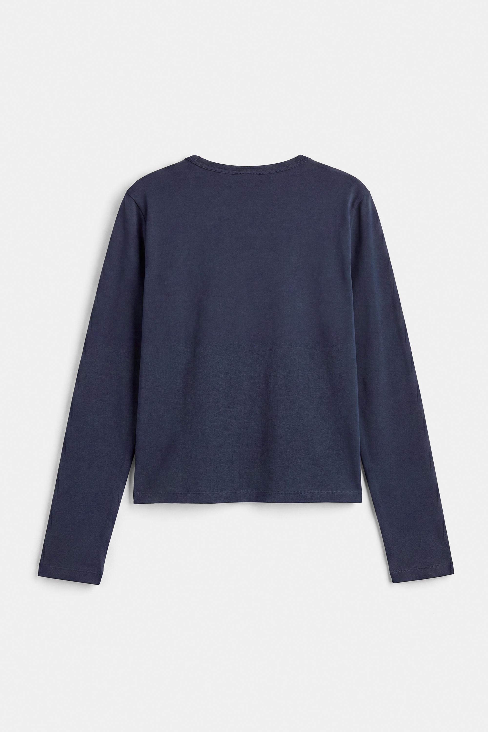 Fitted long sleeve T-shirt — Navy