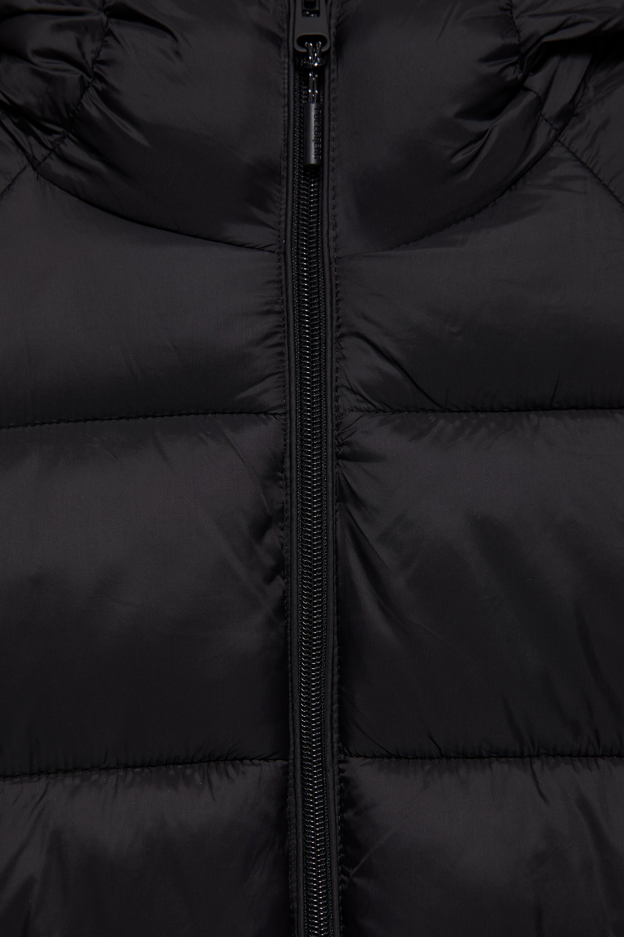 Hooded puffer jacket — Black