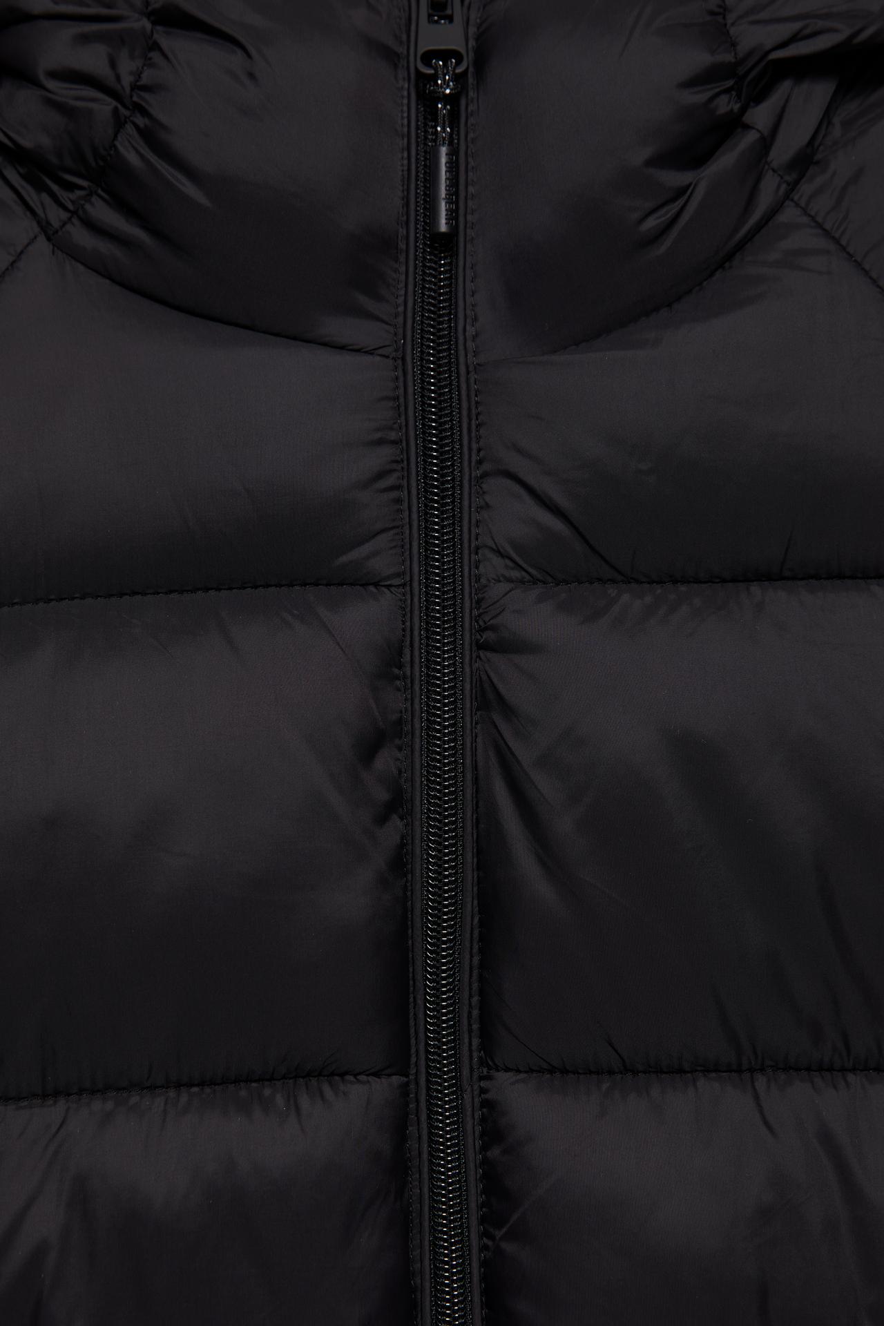Hooded puffer jacket — Black