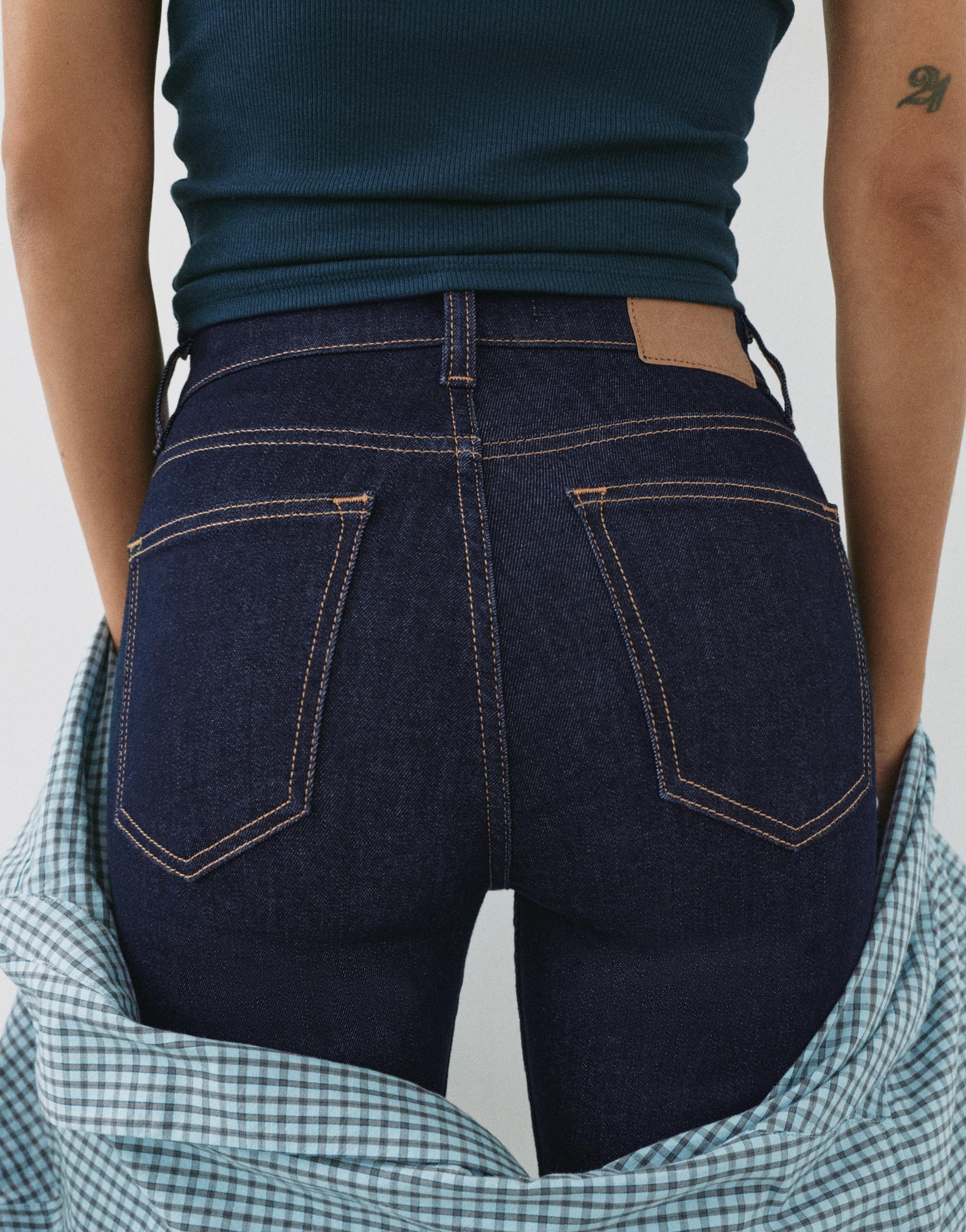 High-waist skinny jeans — Navy
