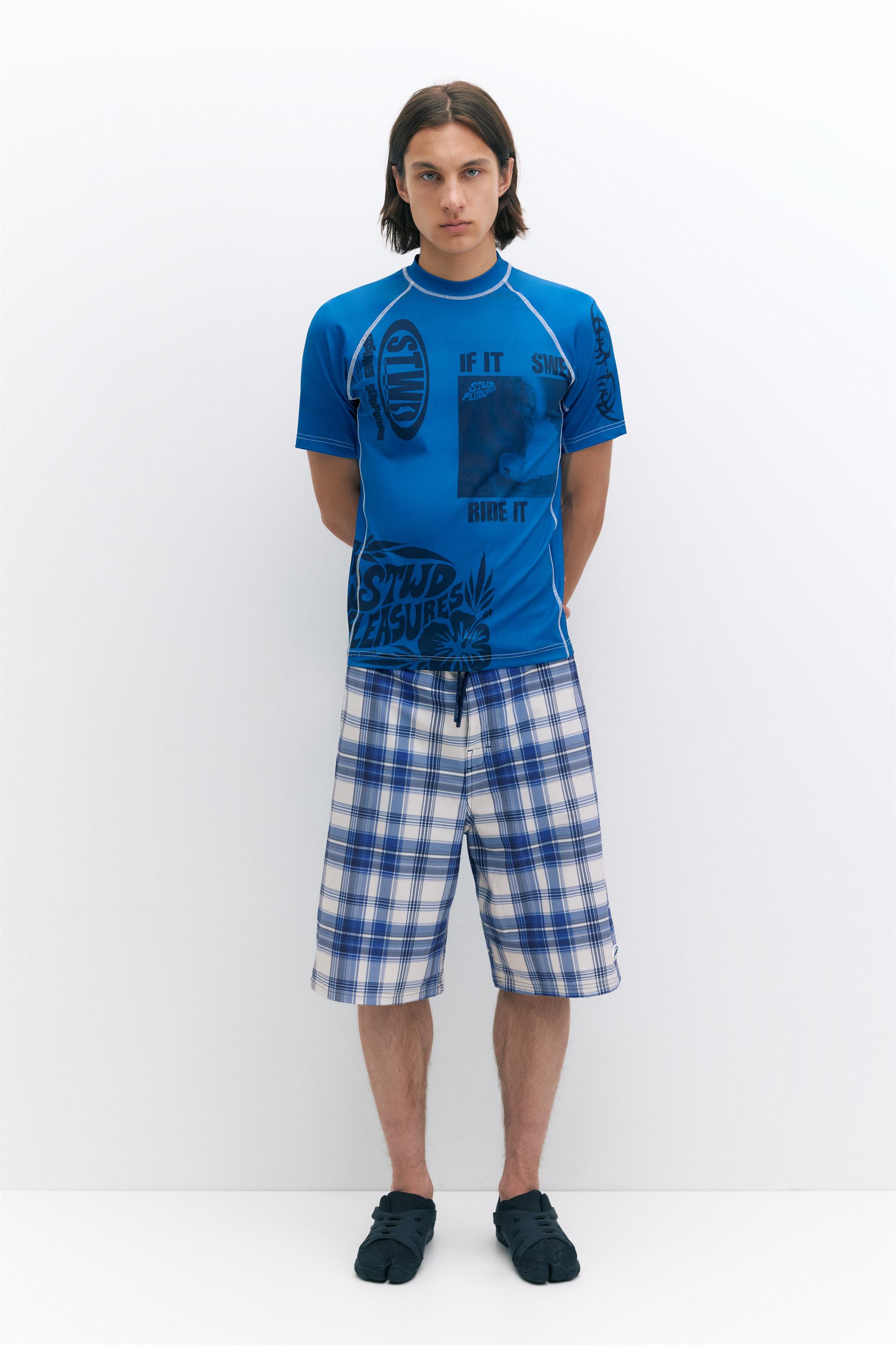 Pleasures x STWD swim shorts — Blue