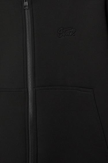 Neoprene-effect hoodie — Black 7