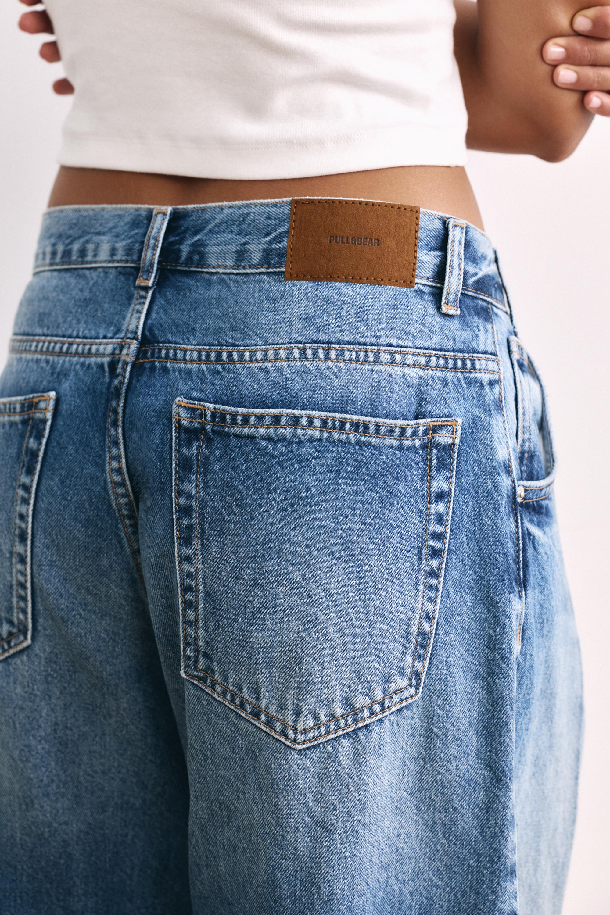 Pleated balloon-fit baggy jeans — Dark blue