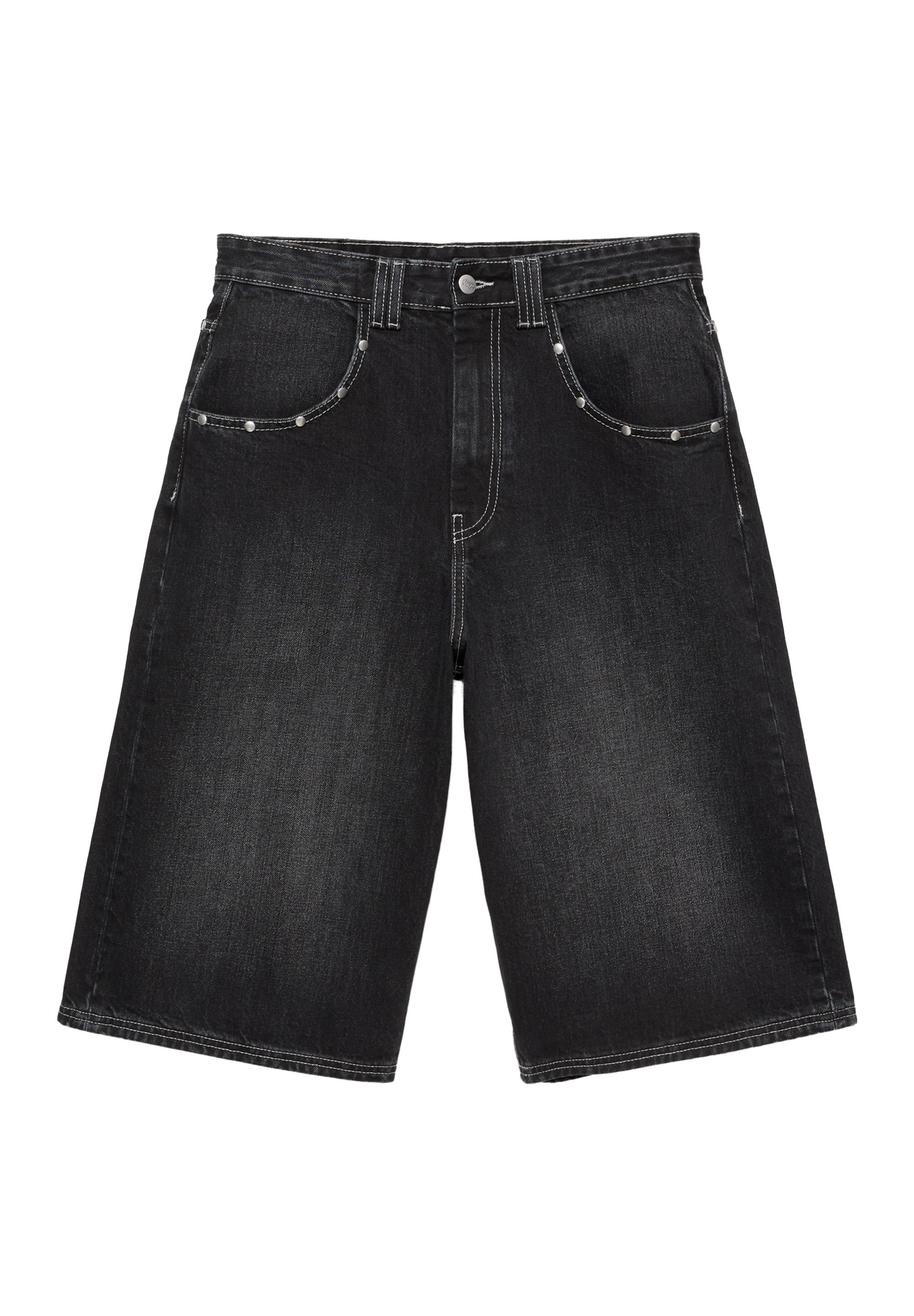 STWD studded jorts — Faded black
