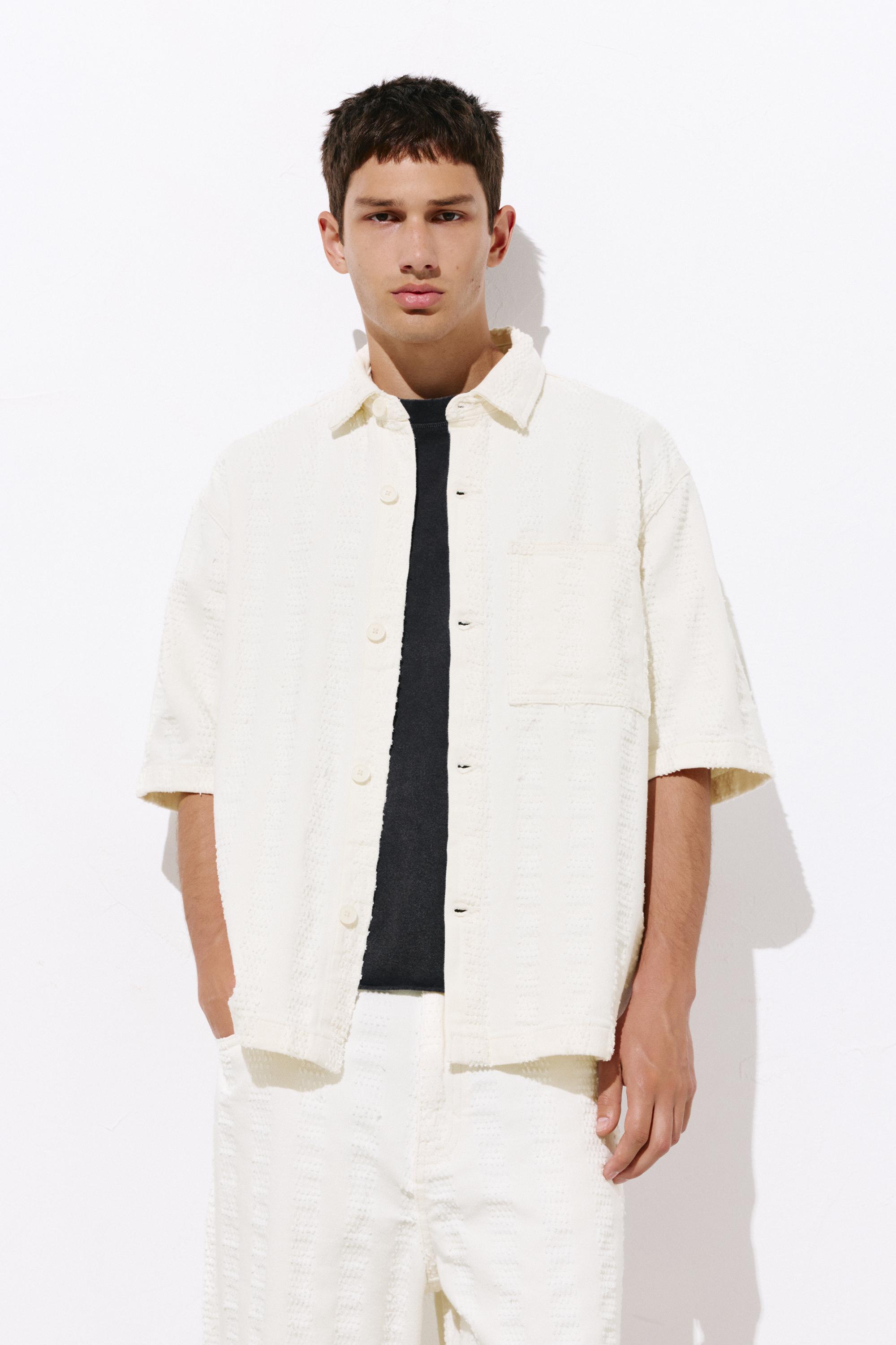 Jacquard shirt — Ecru