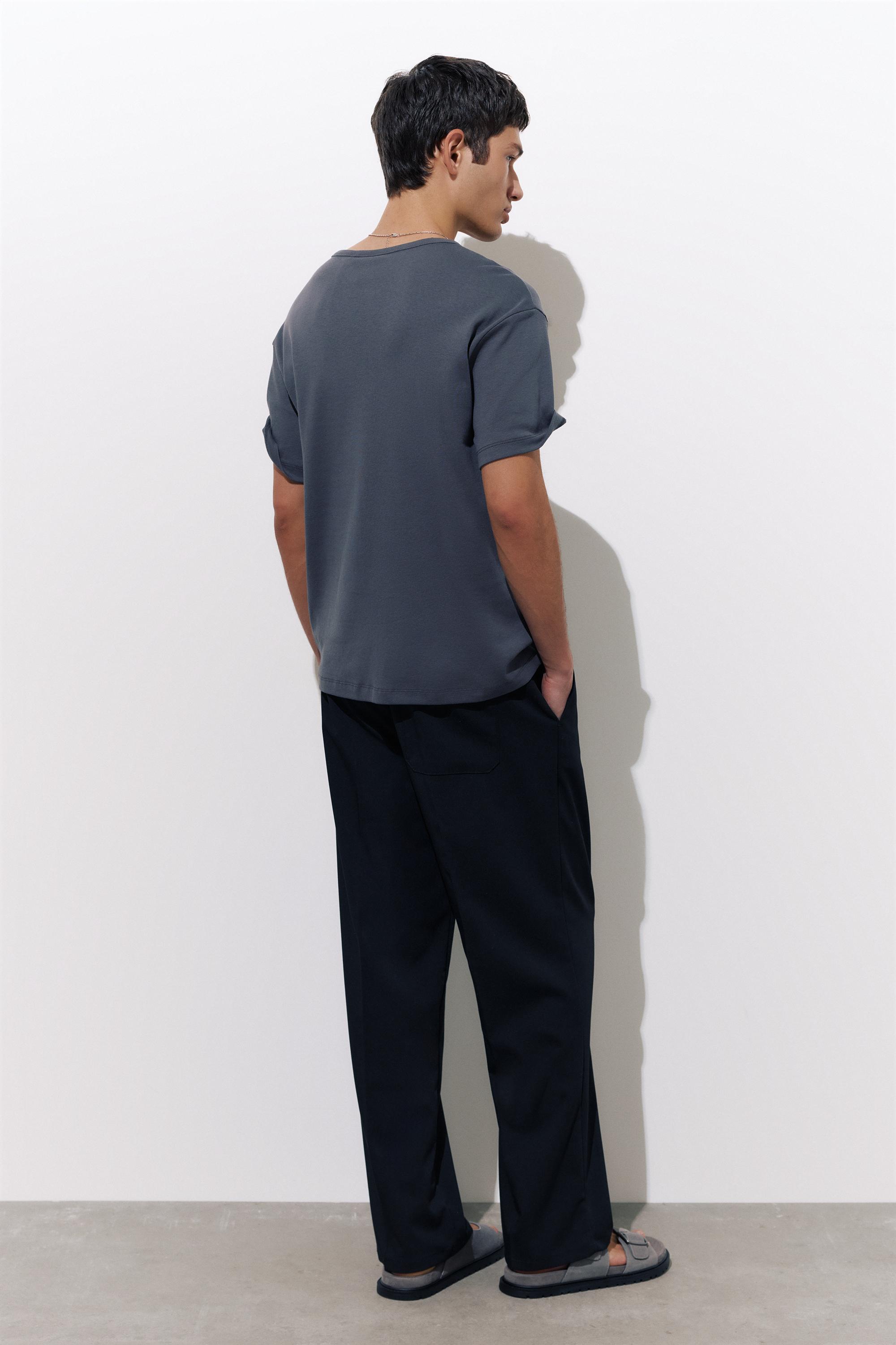 Tailored fit geniş paça pantolon - Görsel 5