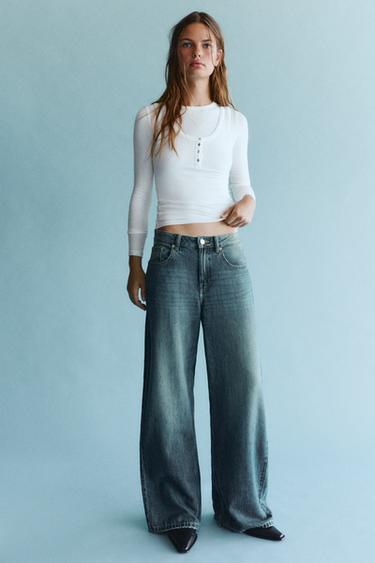 Low-rise baggy jeans — Green blue 5