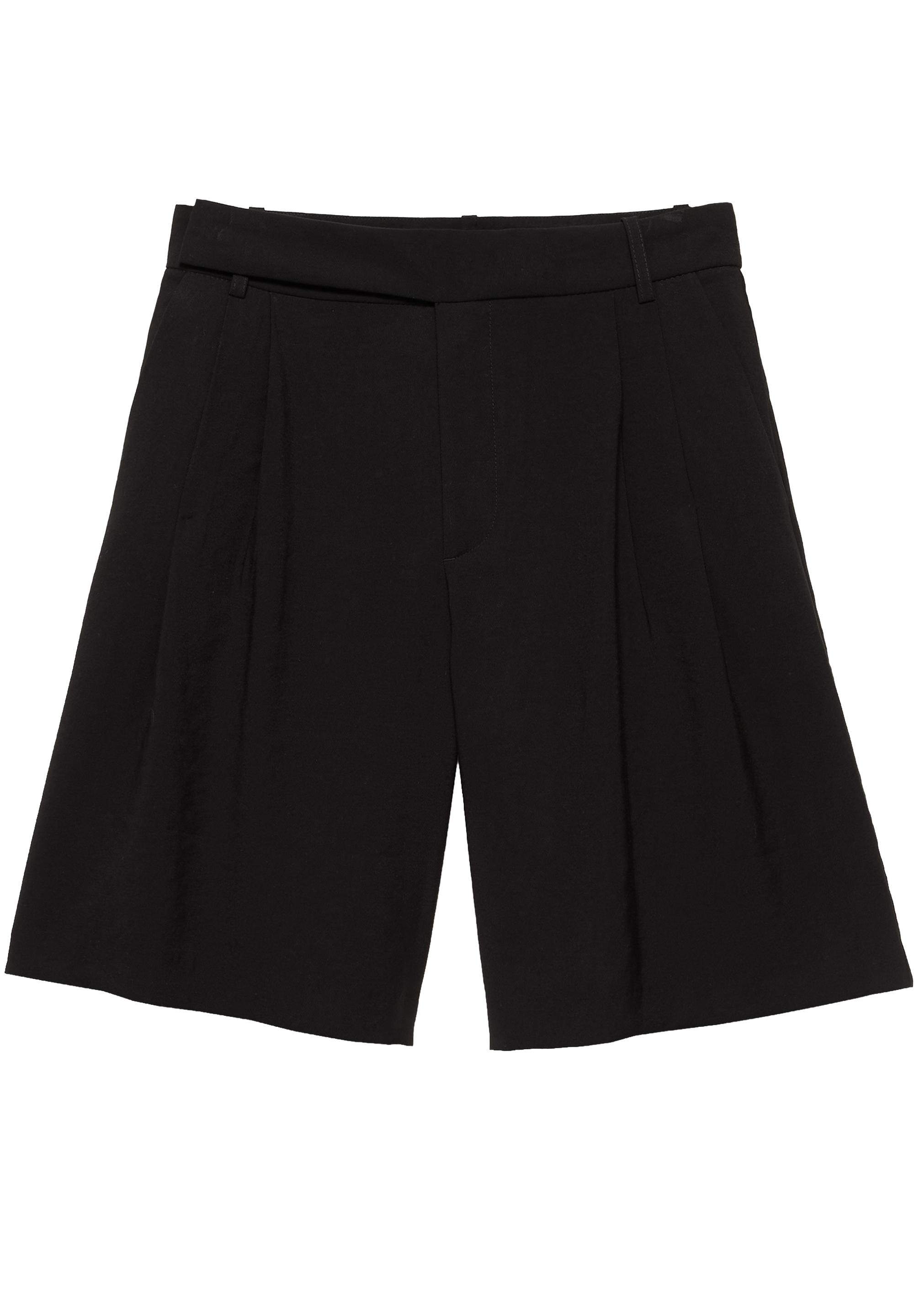 Smart Bermuda shorts with pleats — Black