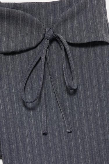 Striped flared trousers with belt — Anthracite grey 7
