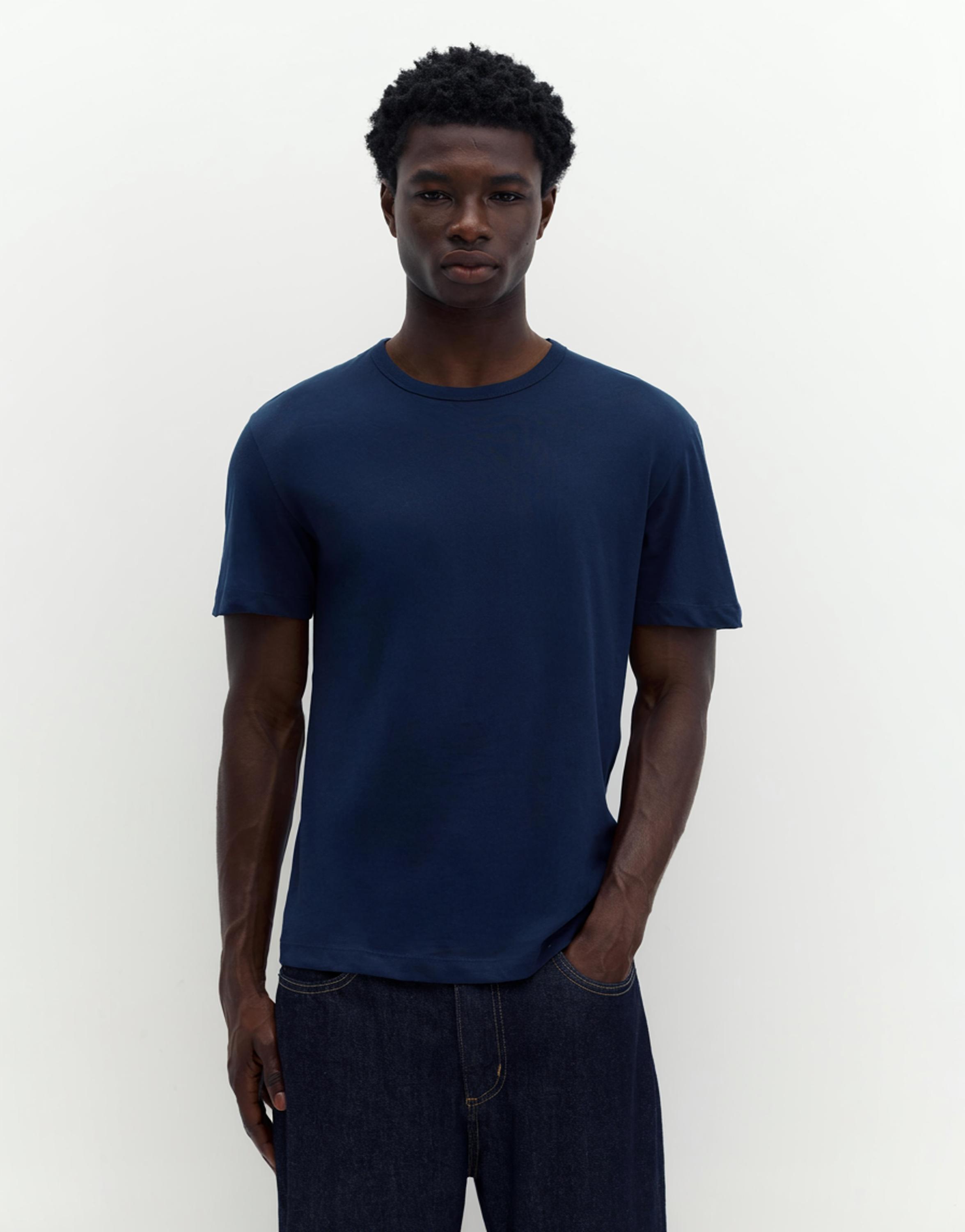 Slim fit basic T-shirt — Navy