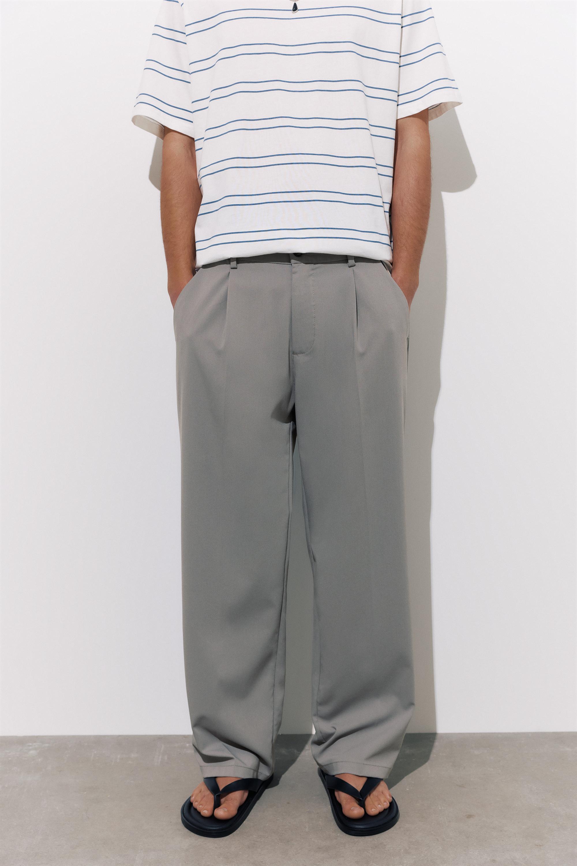 Wide-leg tailored trousers — Grey