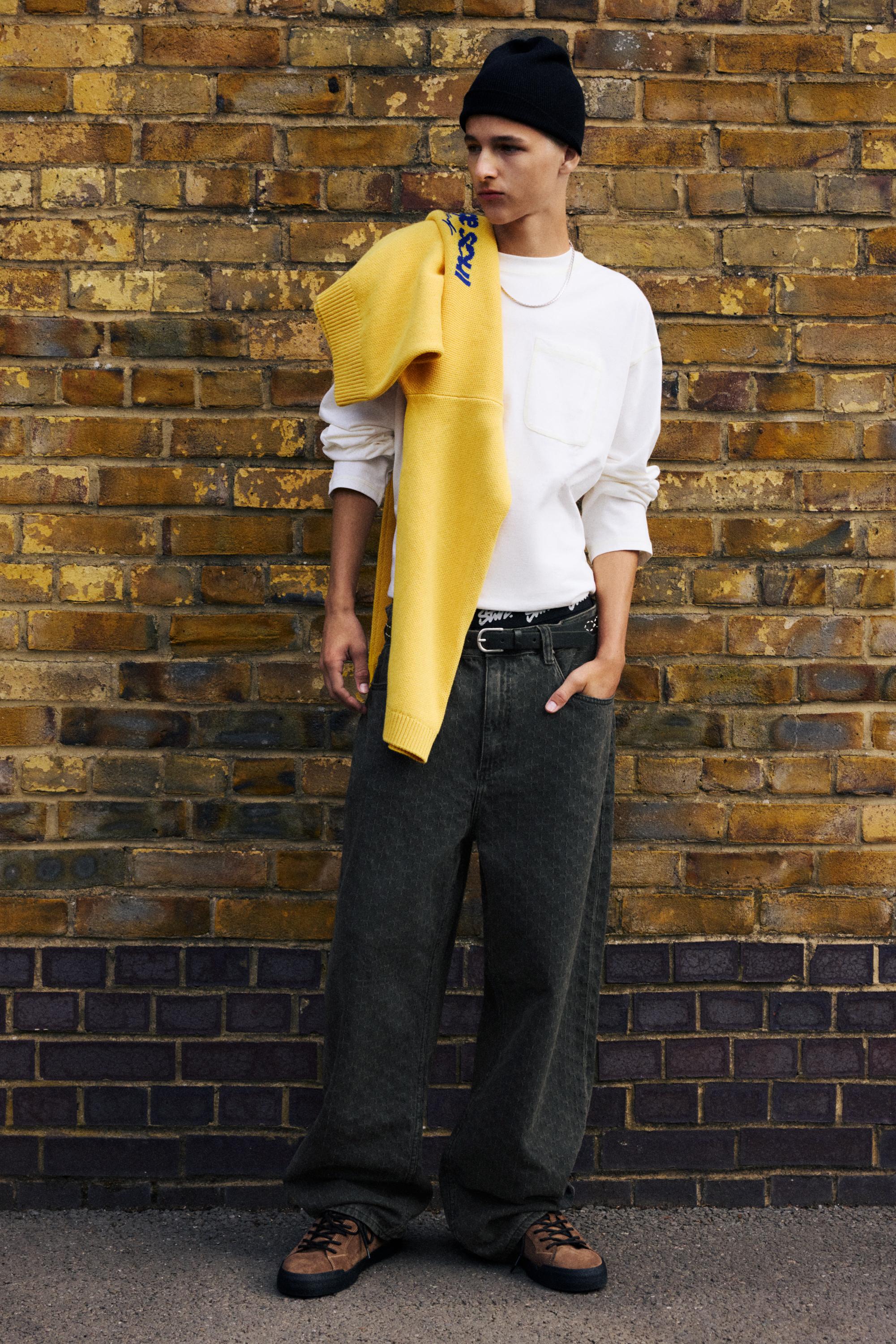 Jeans baggy balloon jacquard