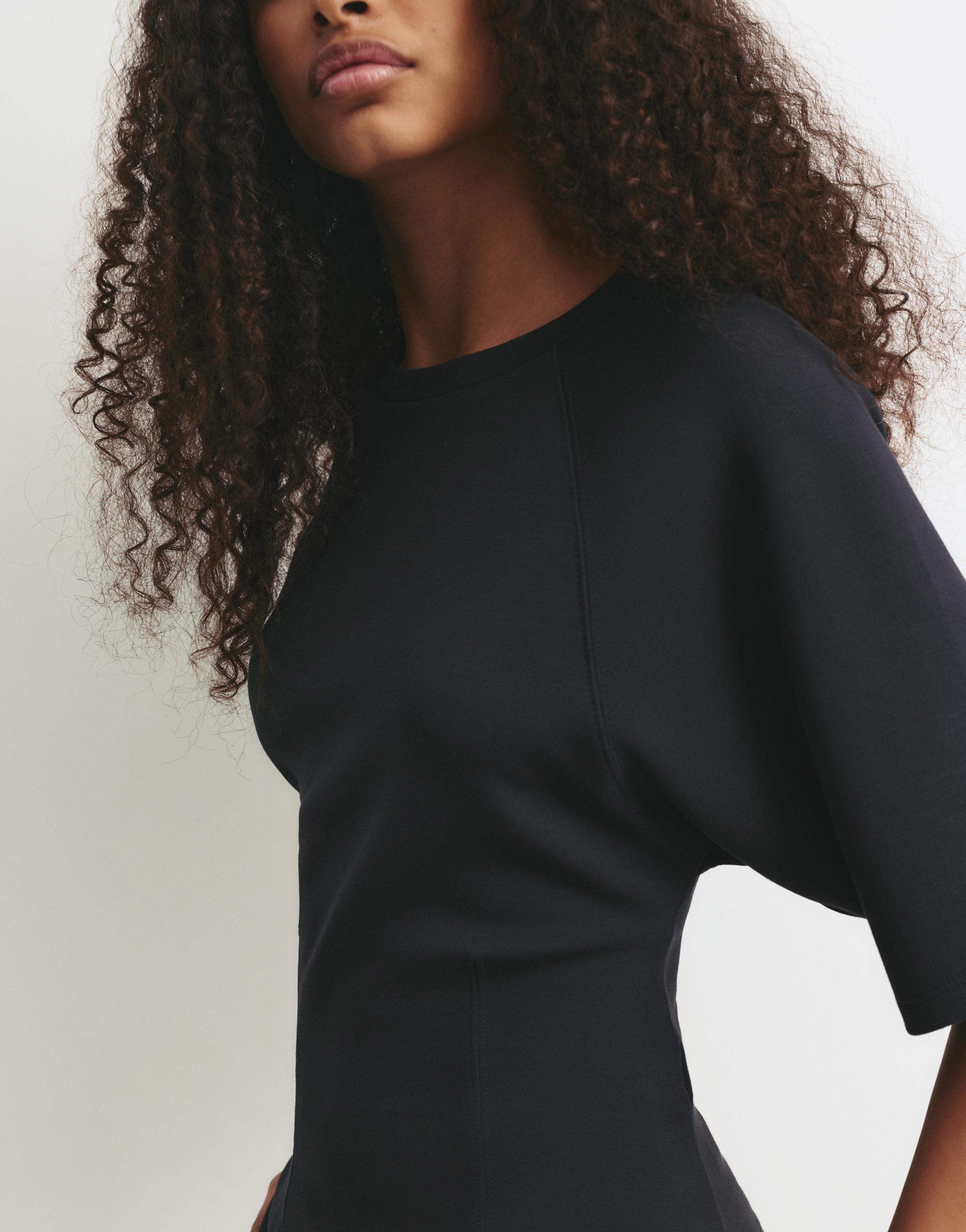 Soft touch short sleeve sweatshirt — Black