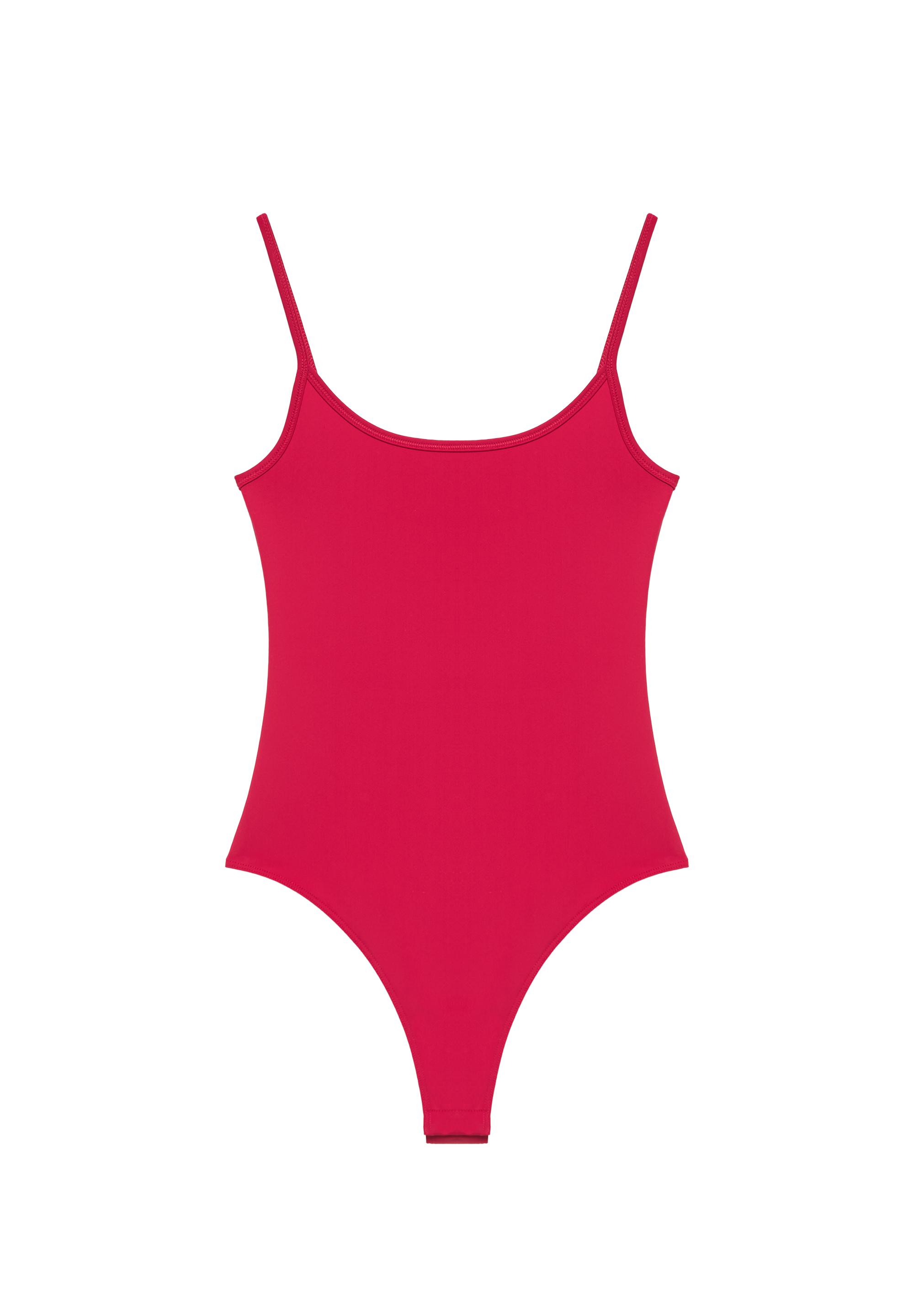 Polyamide bodysuit with thin straps — Raspberry